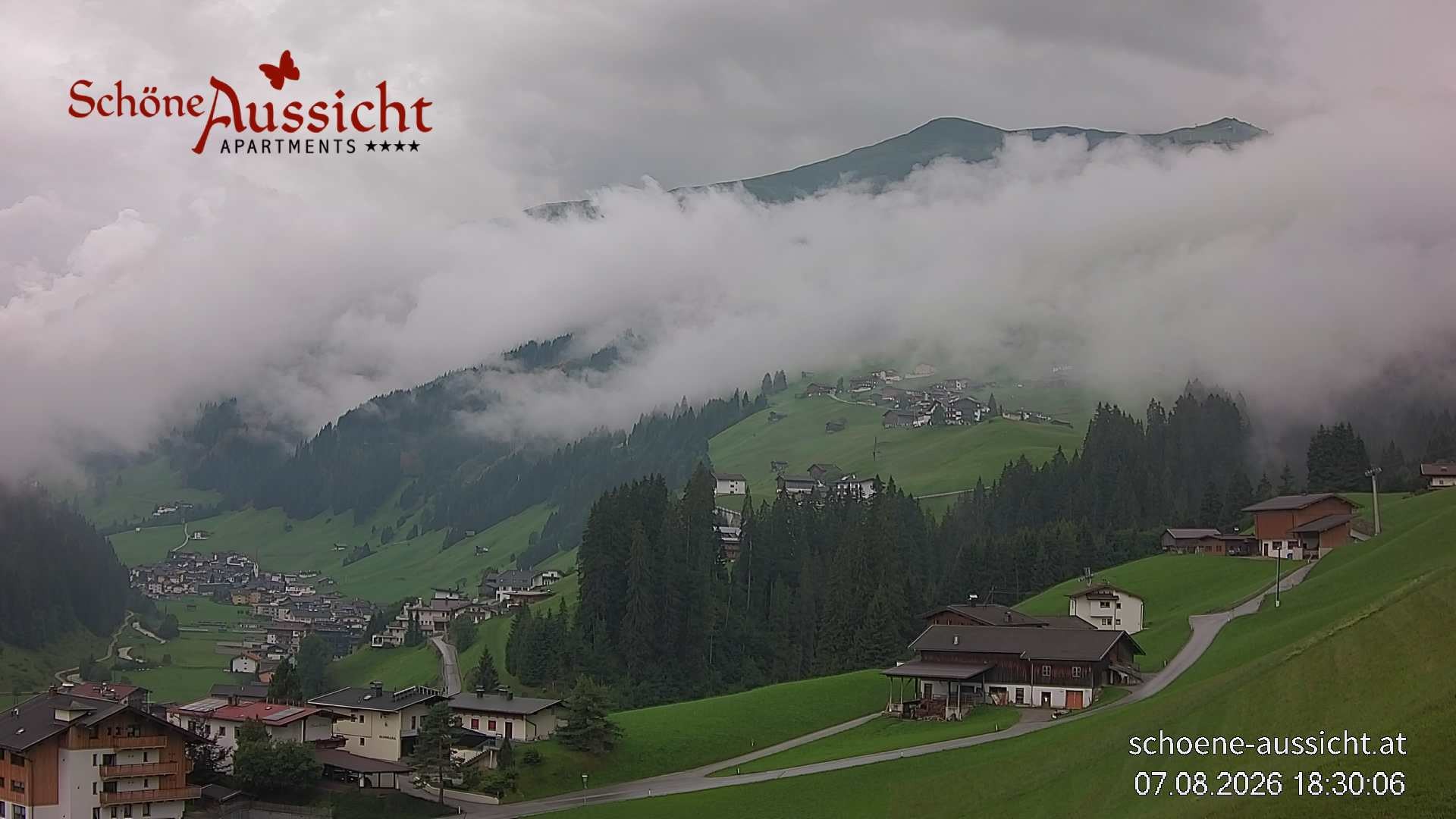 Archiv Foto Webcam Tux Lanersbach - Ausblick Appartements Schöne Aussicht
