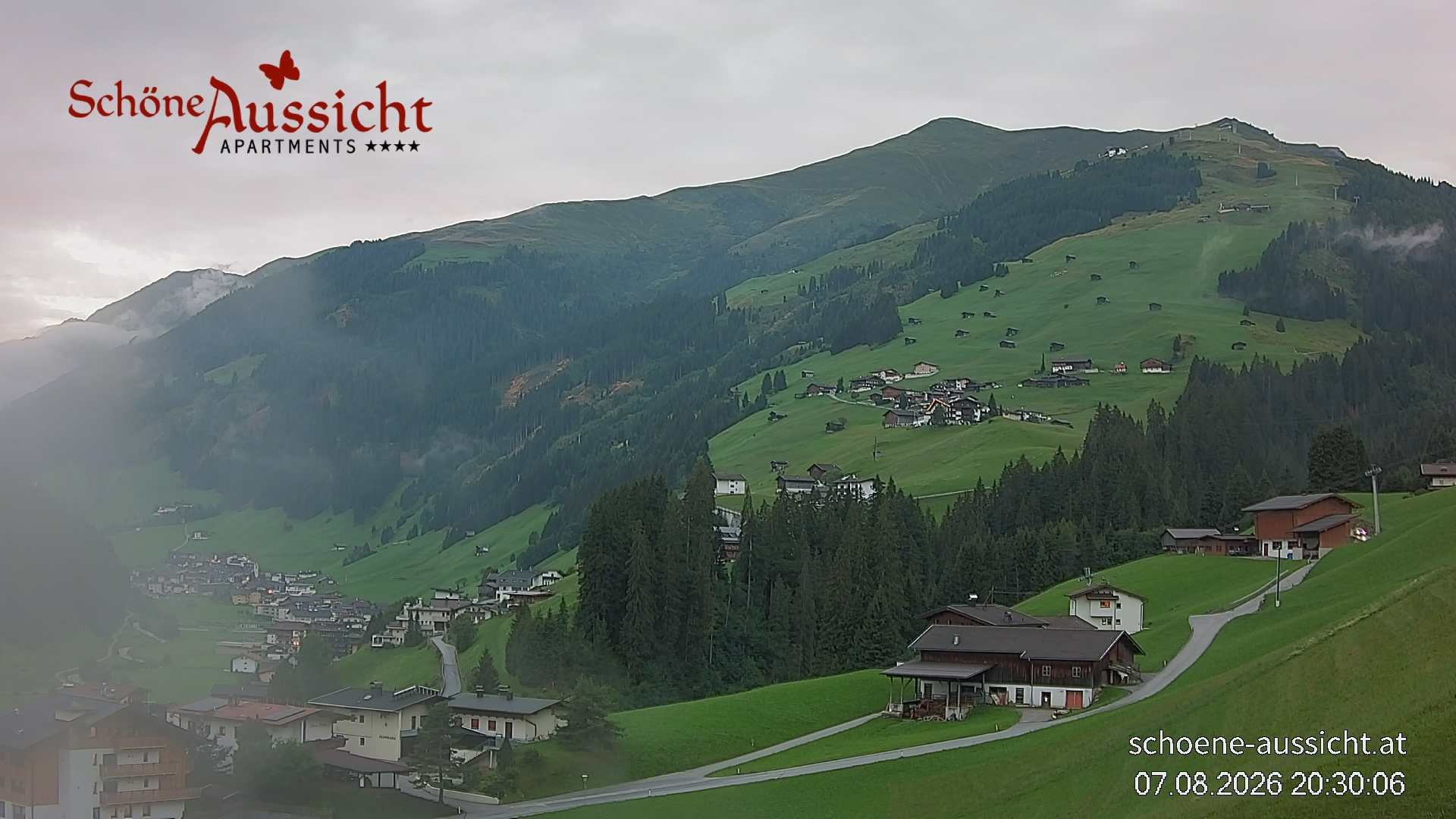 Archiv Foto Webcam Tux Lanersbach - Ausblick Appartements Schöne Aussicht