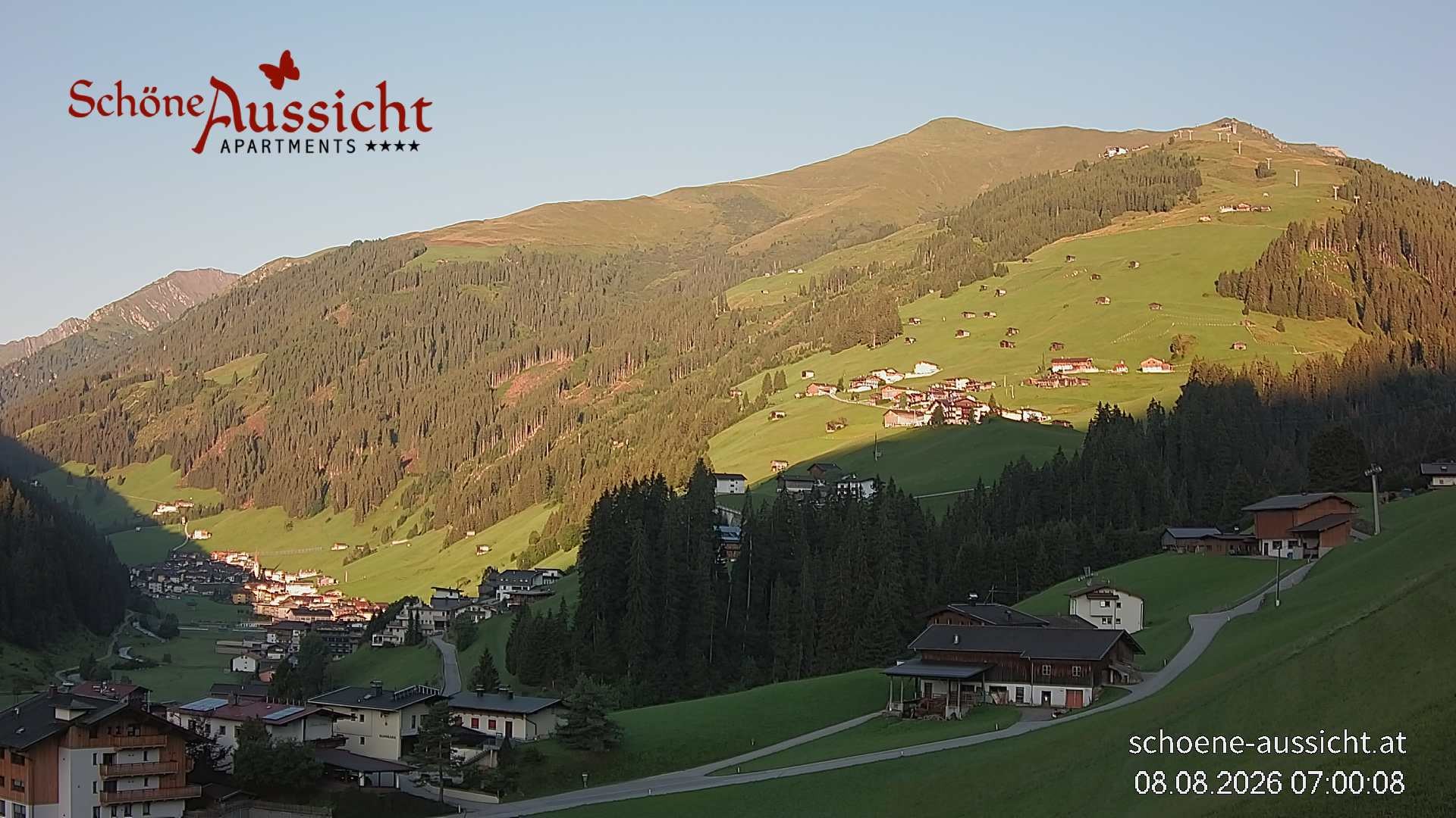 Archiv Foto Webcam Tux Lanersbach - Ausblick Appartements Schöne Aussicht