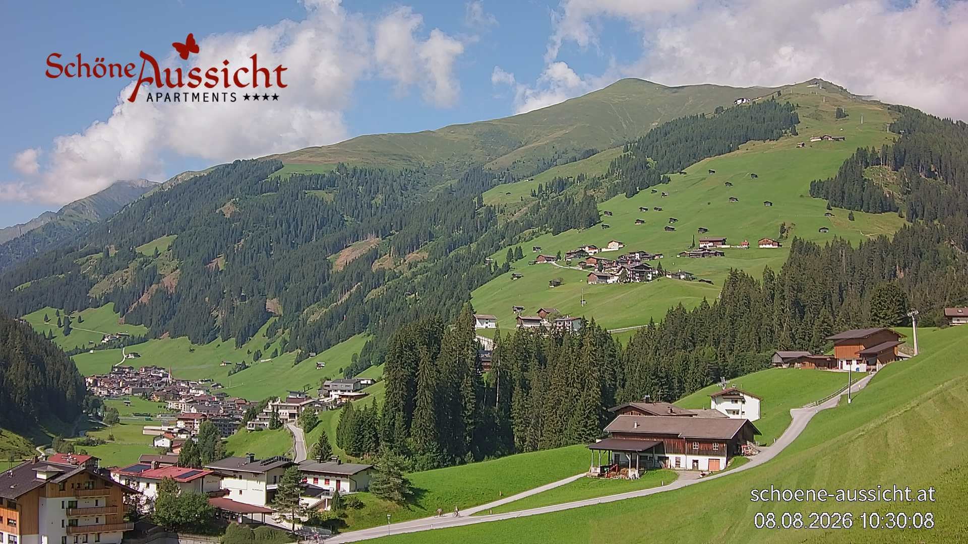 Archiv Foto Webcam Tux Lanersbach - Ausblick Appartements Schöne Aussicht