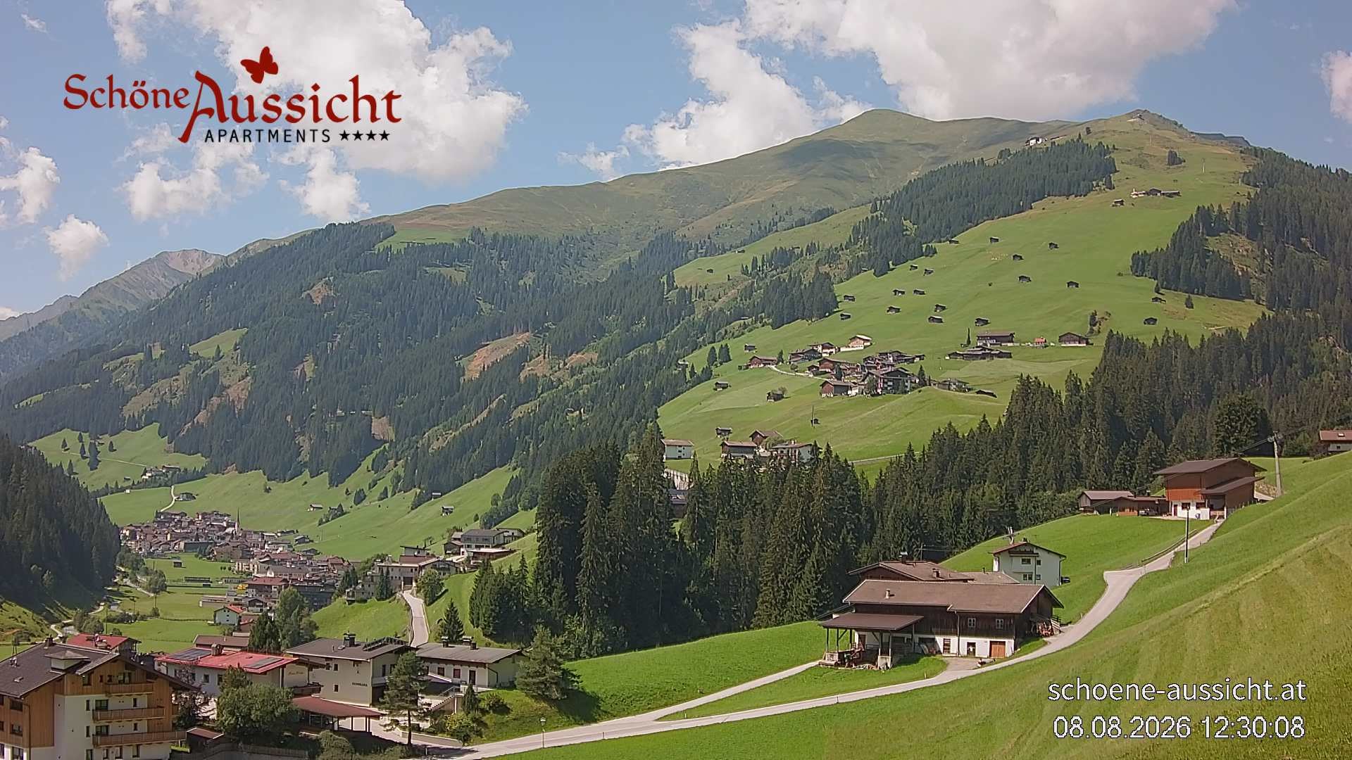 Archiv Foto Webcam Tux Lanersbach - Ausblick Appartements Schöne Aussicht