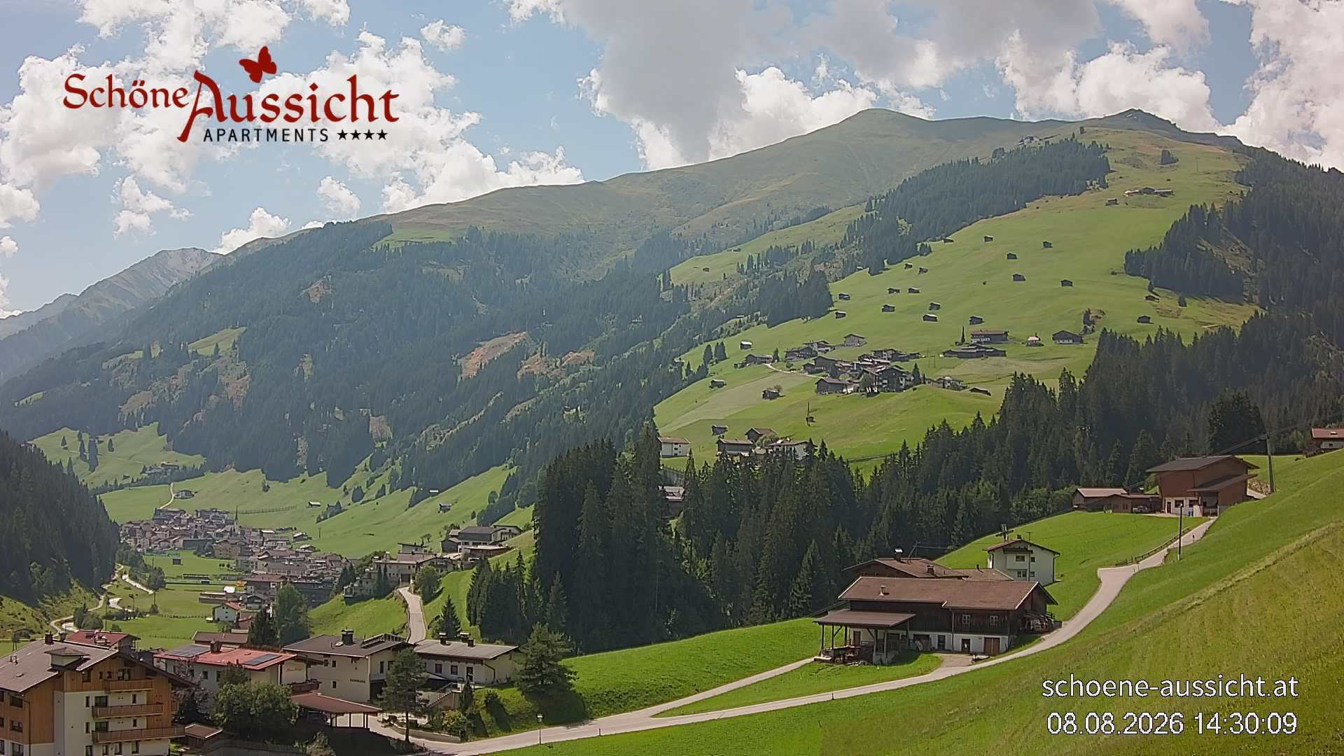 Archiv Foto Webcam Tux Lanersbach - Ausblick Appartements Schöne Aussicht
