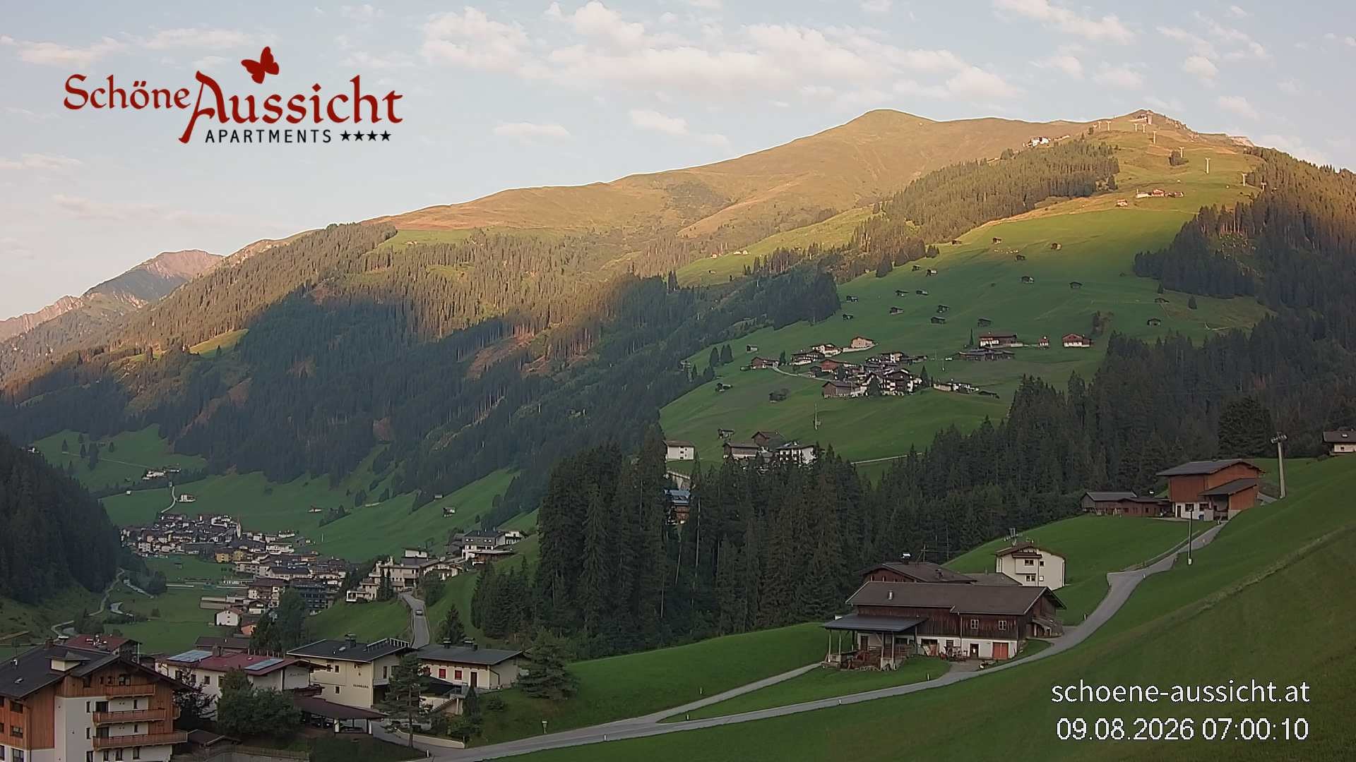 Archiv Foto Webcam Tux Lanersbach - Ausblick Appartements Schöne Aussicht