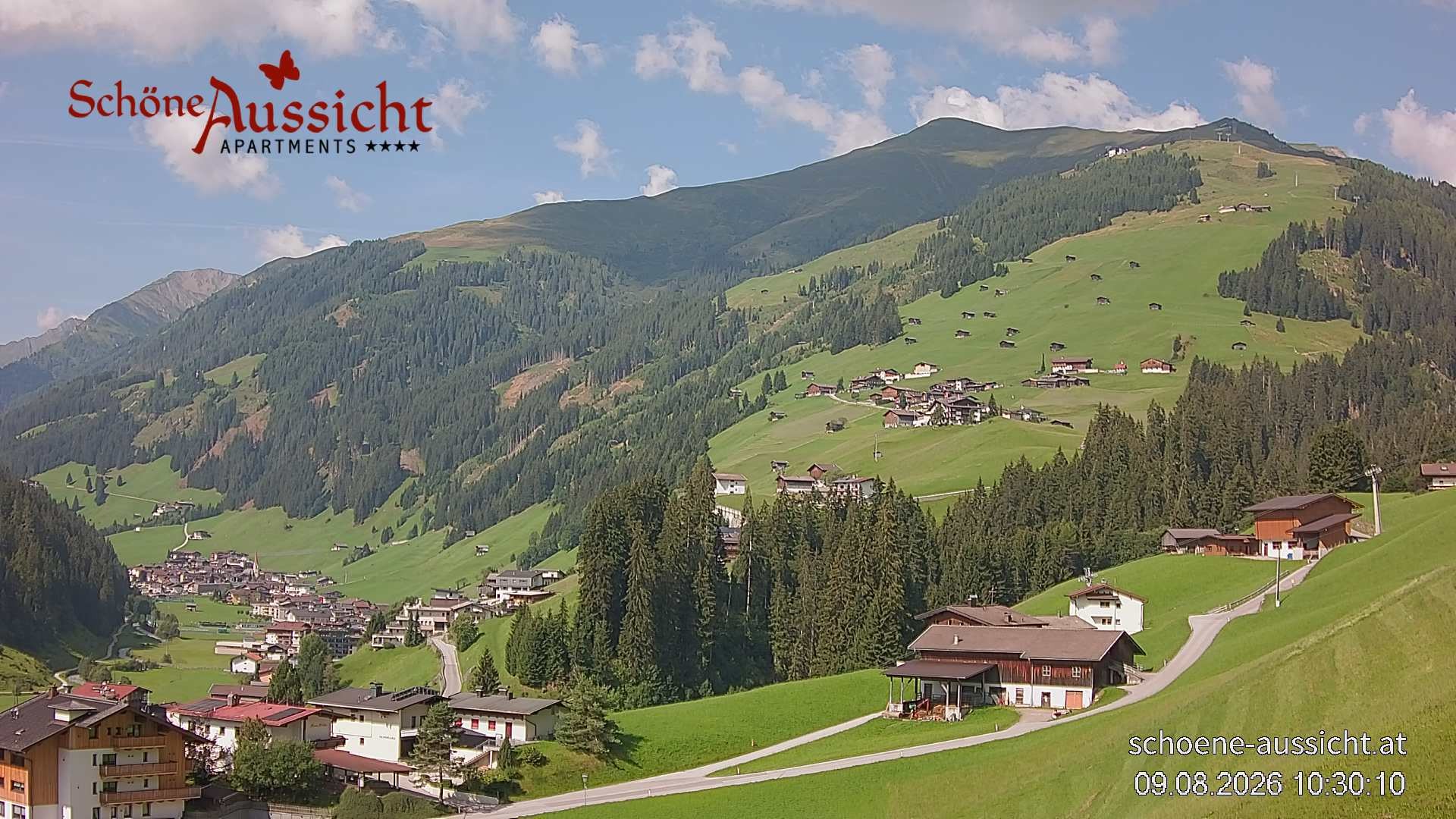 Archiv Foto Webcam Tux Lanersbach - Ausblick Appartements Schöne Aussicht
