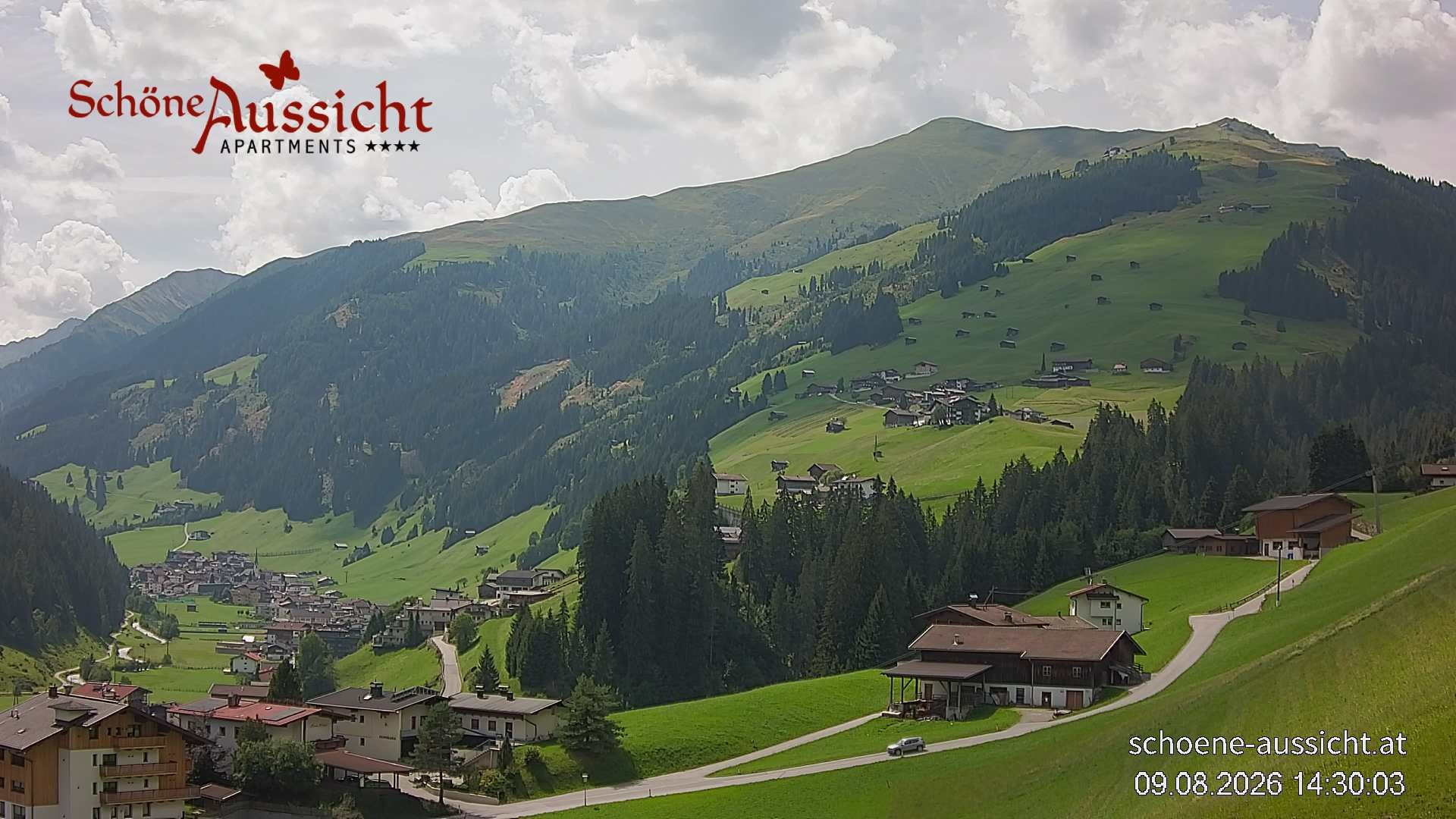 Archiv Foto Webcam Tux Lanersbach - Ausblick Appartements Schöne Aussicht