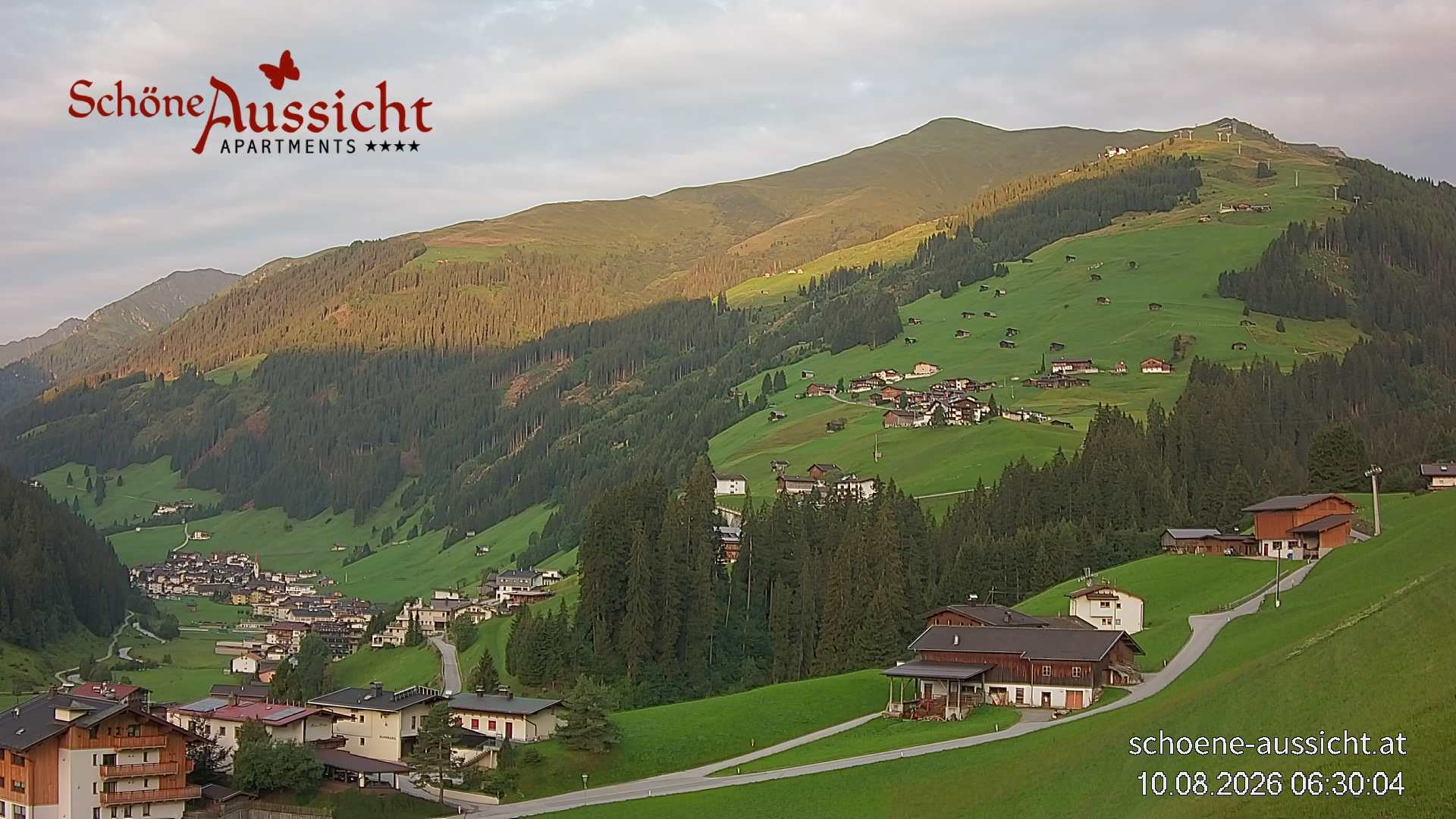 Archiv Foto Webcam Tux Lanersbach - Ausblick Appartements Schöne Aussicht