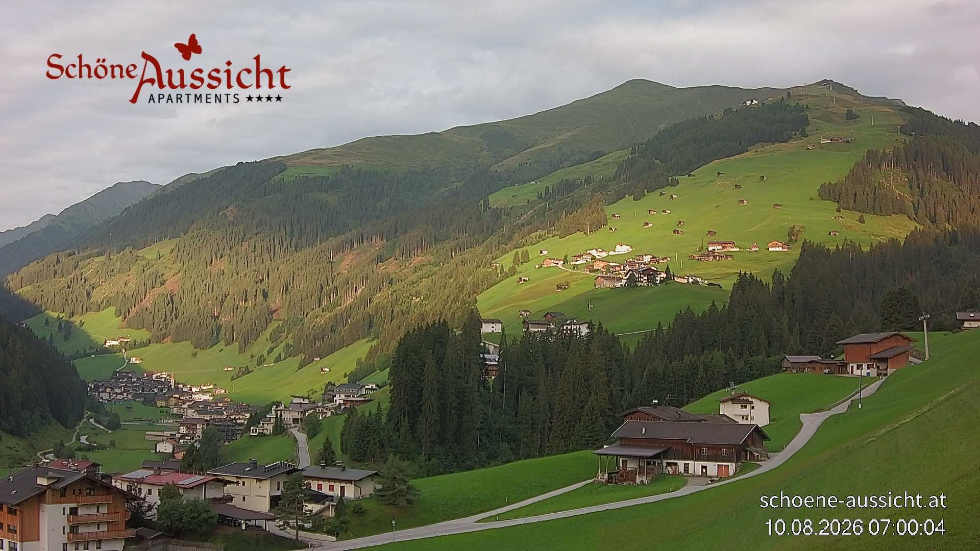 Archiv Foto Webcam Tux Lanersbach - Ausblick Appartements Schöne Aussicht