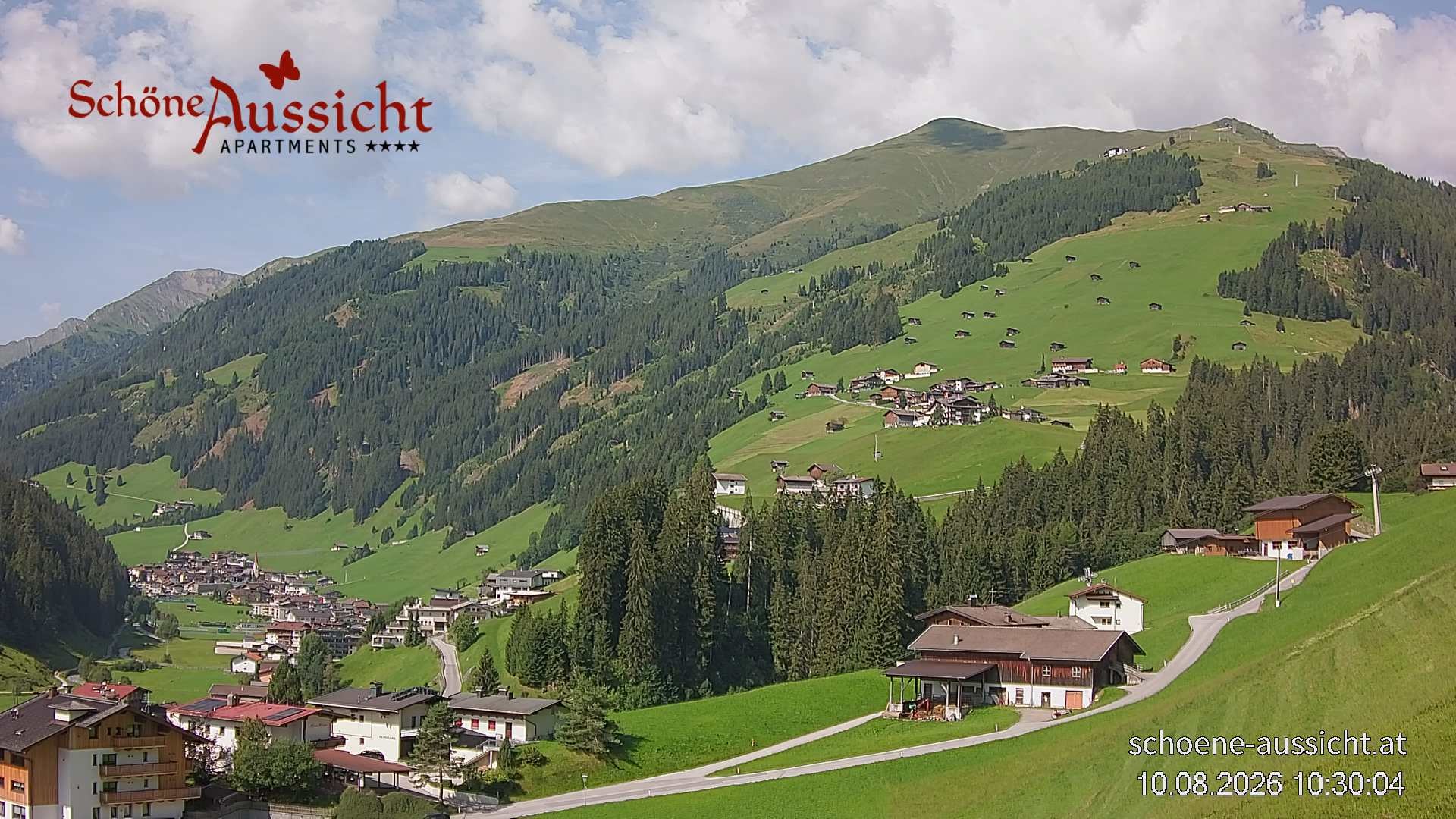 Archiv Foto Webcam Tux Lanersbach - Ausblick Appartements Schöne Aussicht