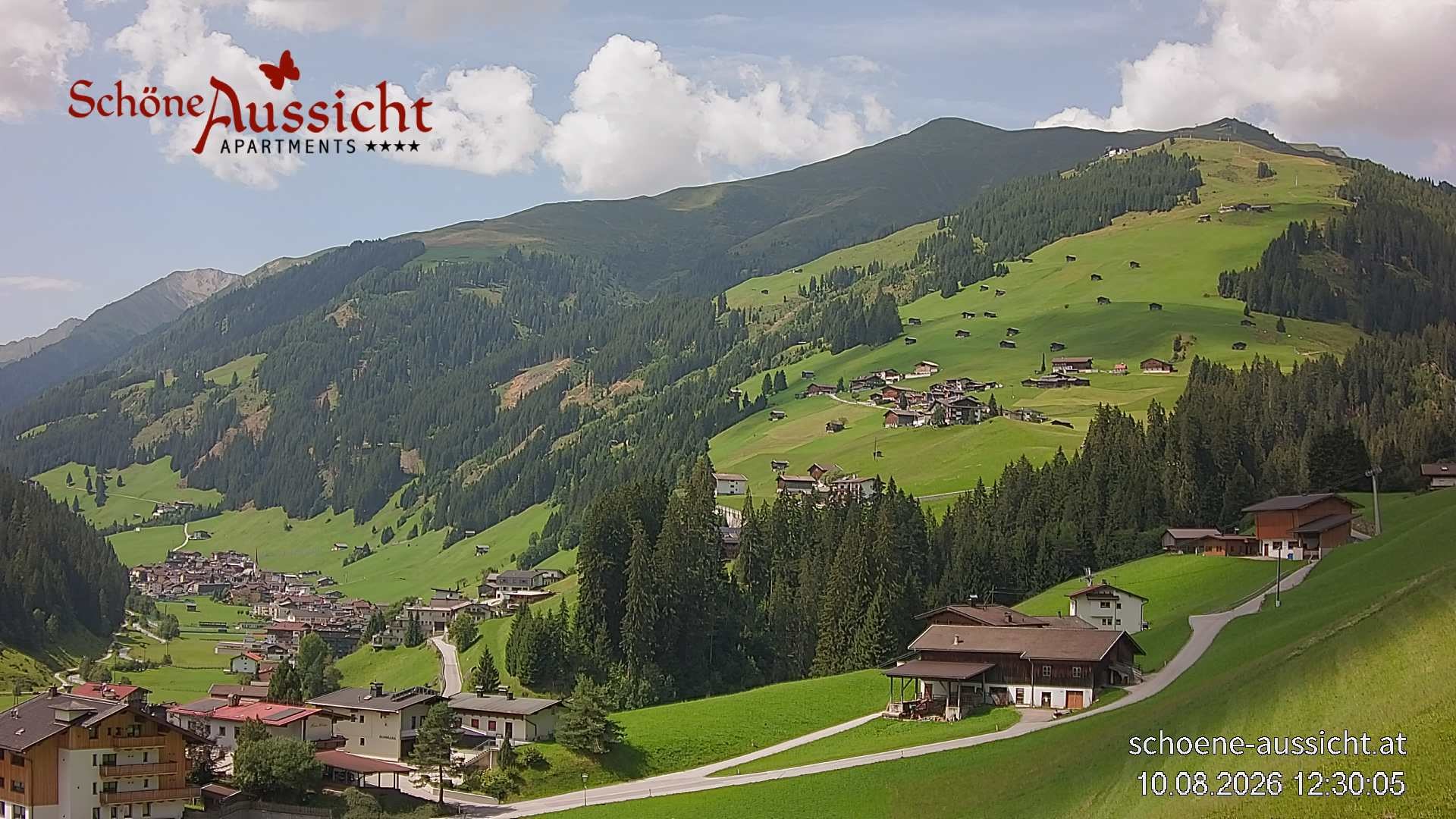 Archiv Foto Webcam Tux Lanersbach - Ausblick Appartements Schöne Aussicht