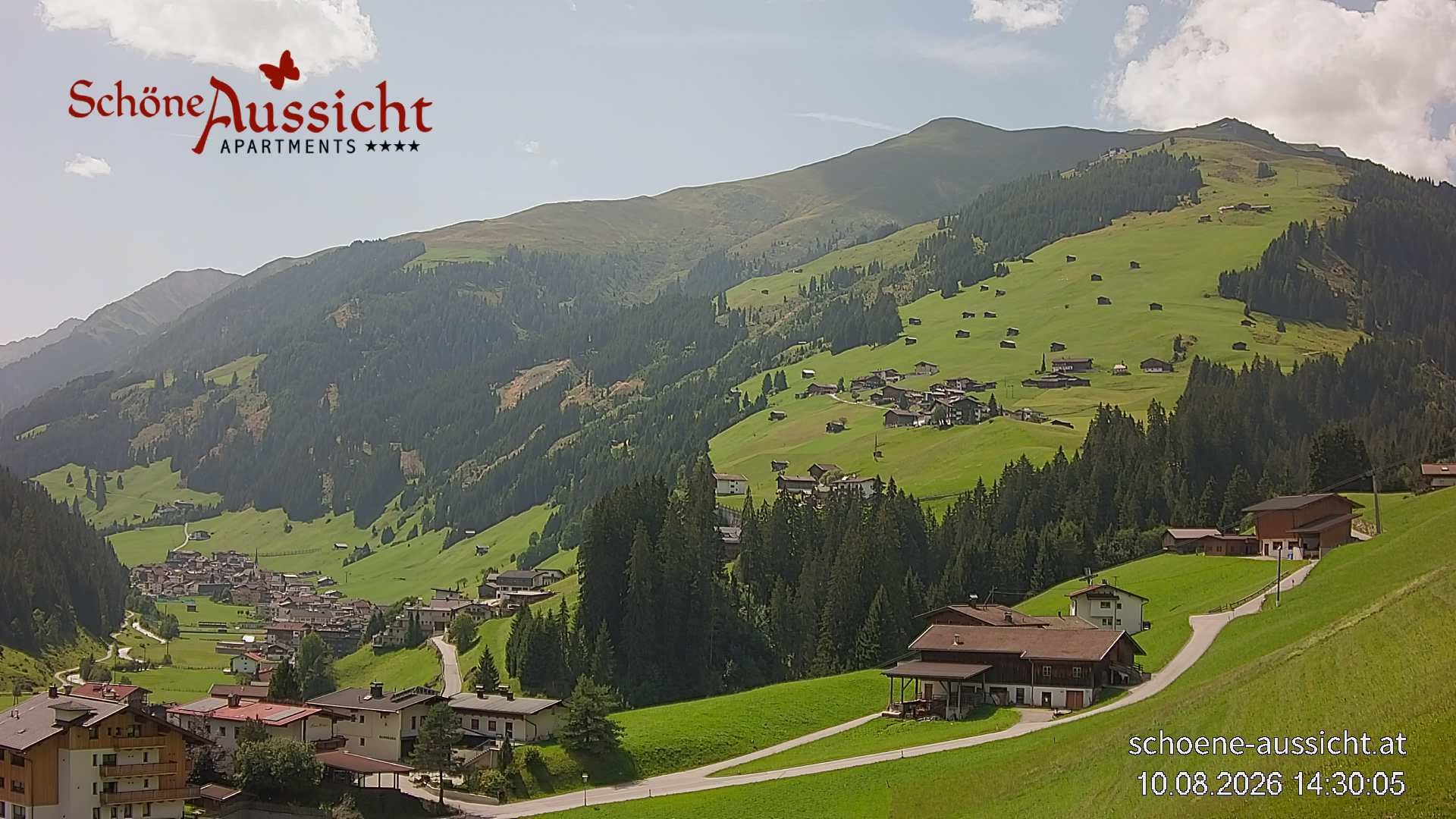 Archiv Foto Webcam Tux Lanersbach - Ausblick Appartements Schöne Aussicht