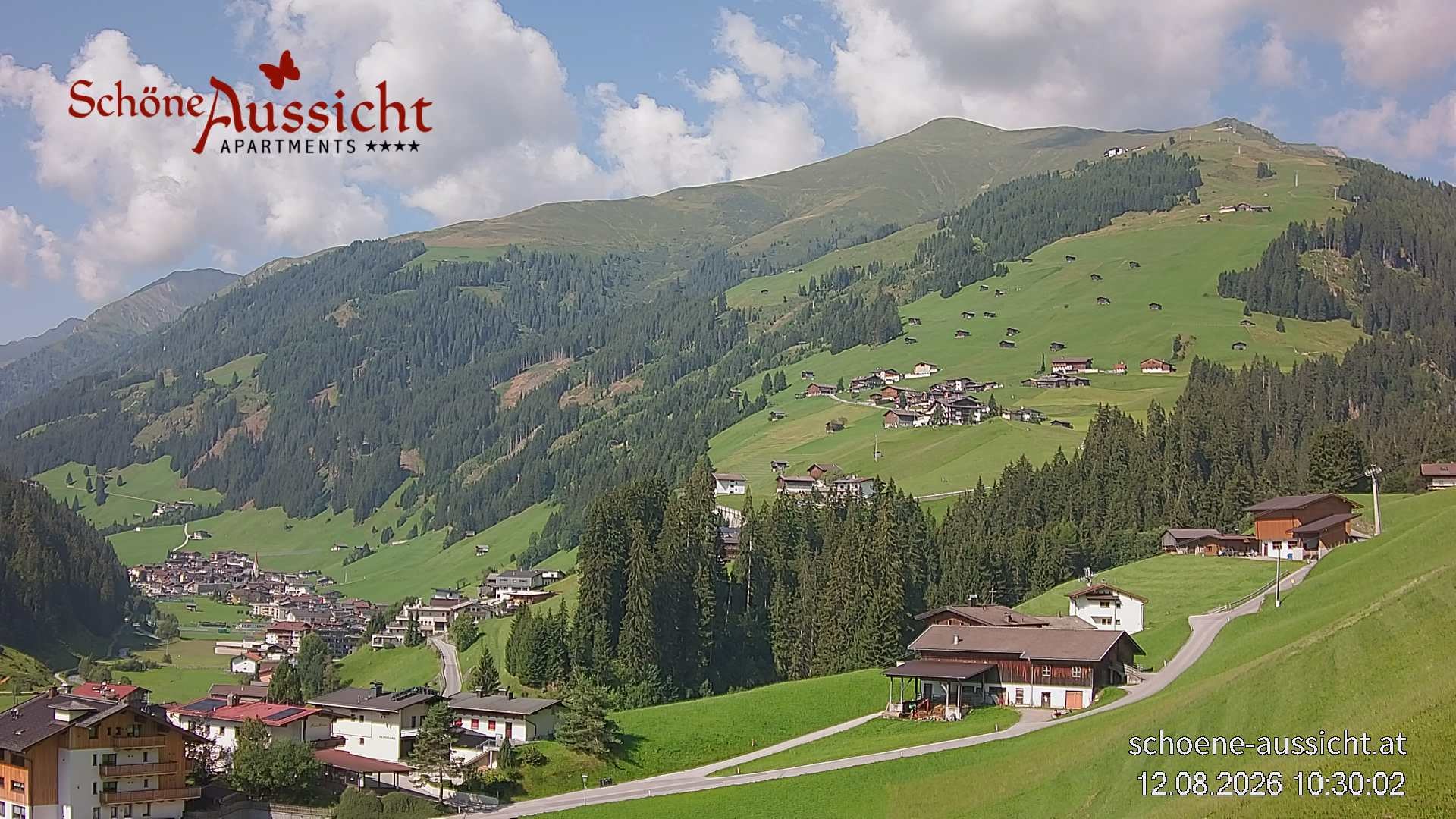 Archiv Foto Webcam Tux Lanersbach - Ausblick Appartements Schöne Aussicht