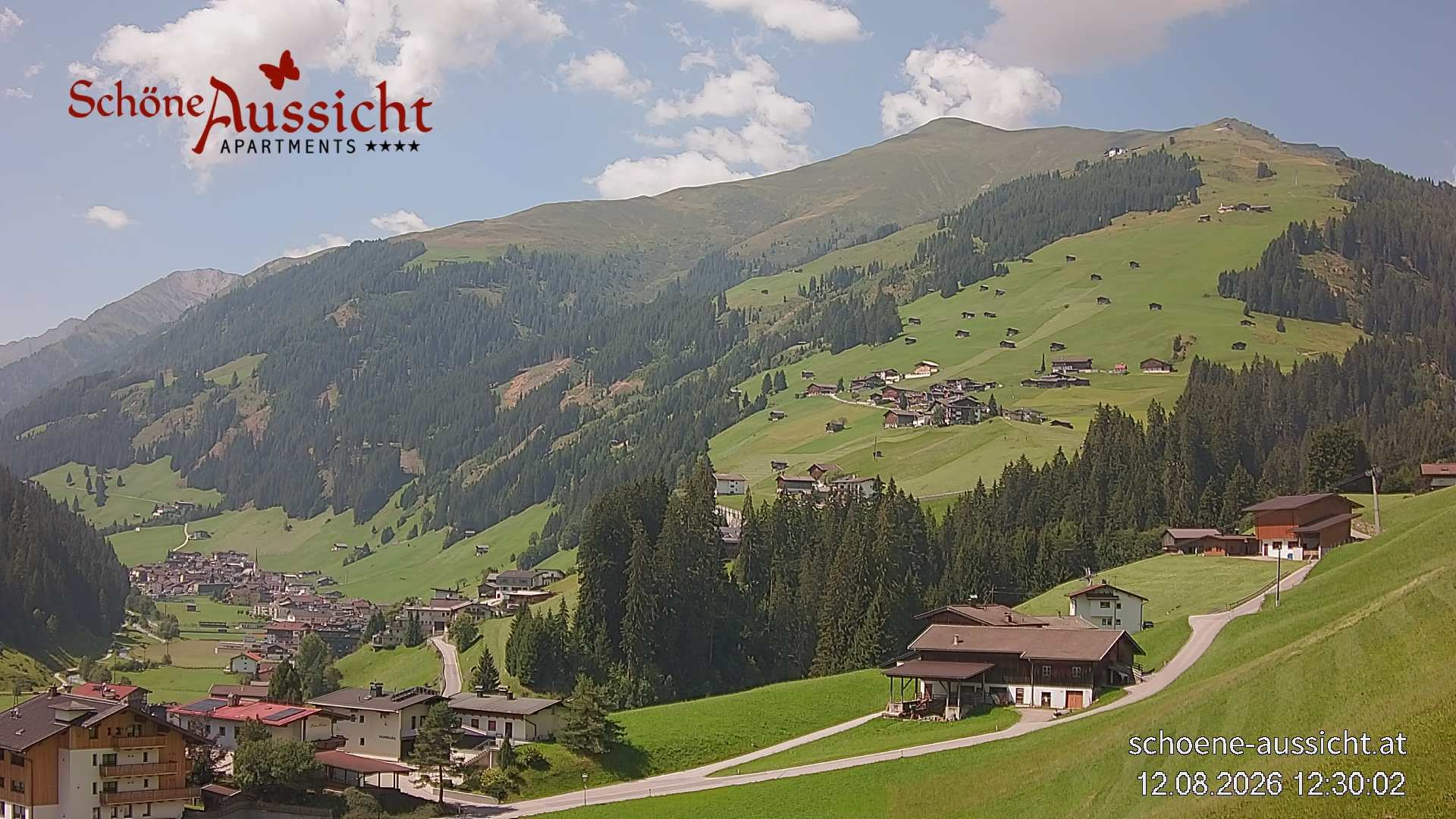 Archiv Foto Webcam Tux Lanersbach - Ausblick Appartements Schöne Aussicht