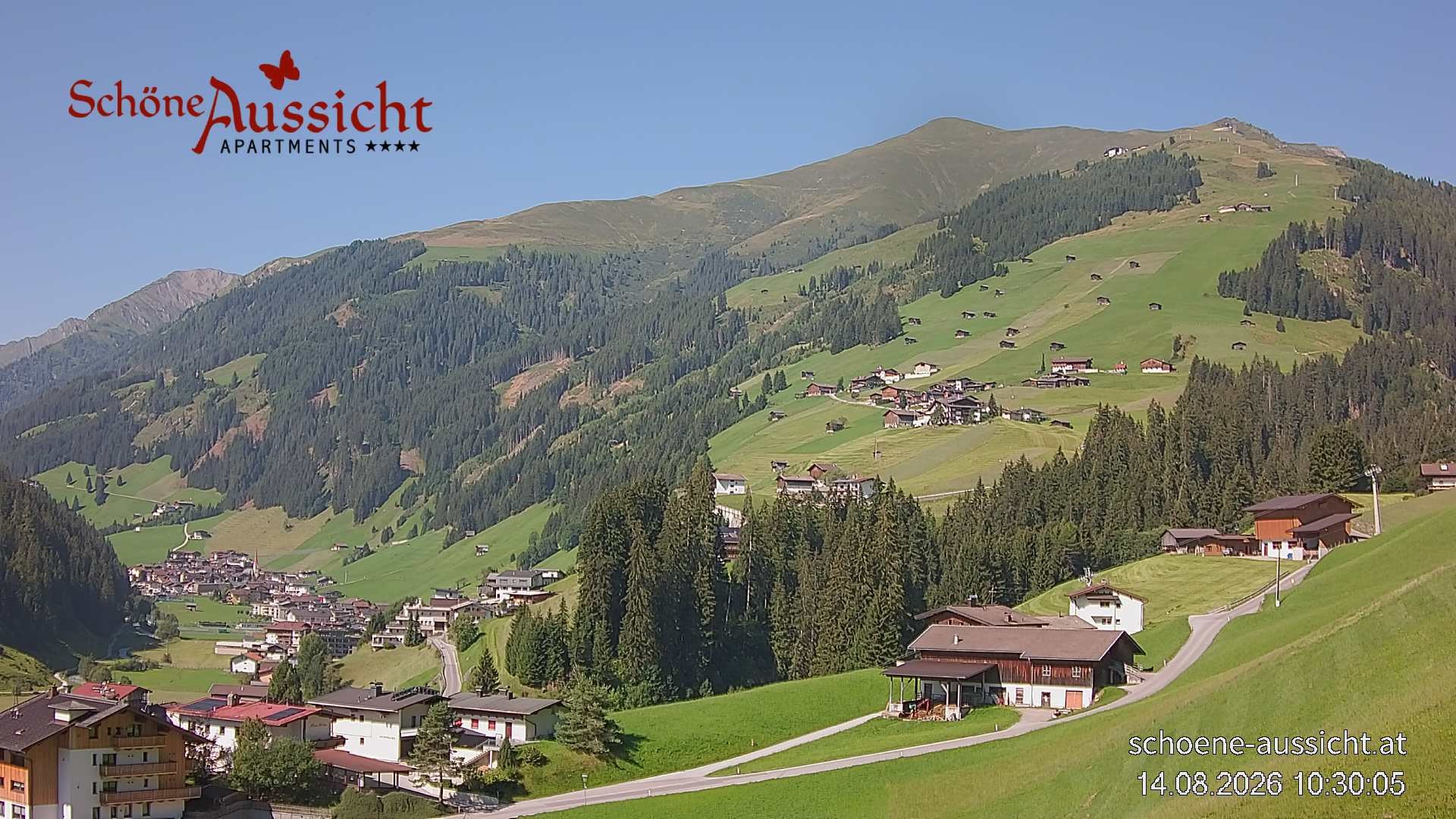 Archiv Foto Webcam Tux Lanersbach - Ausblick Appartements Schöne Aussicht