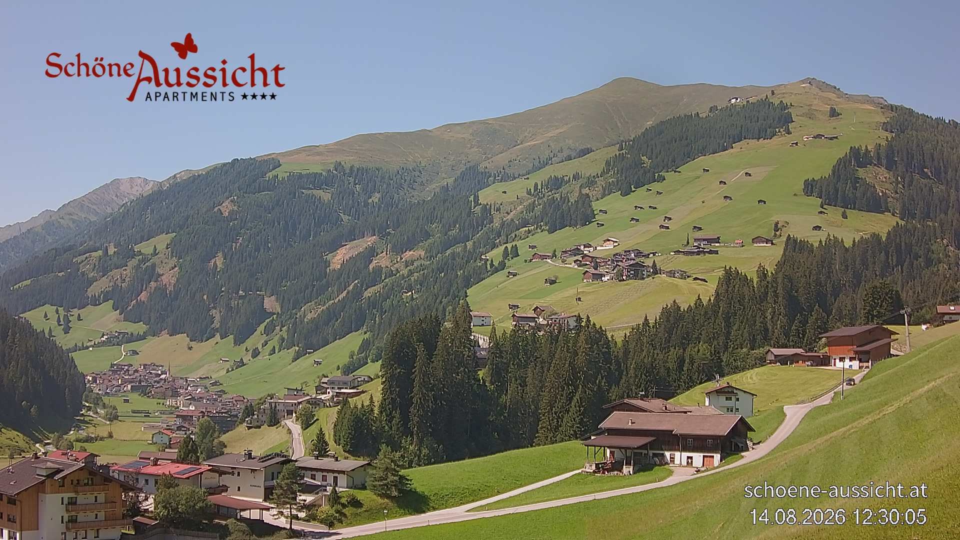 Archiv Foto Webcam Tux Lanersbach - Ausblick Appartements Schöne Aussicht
