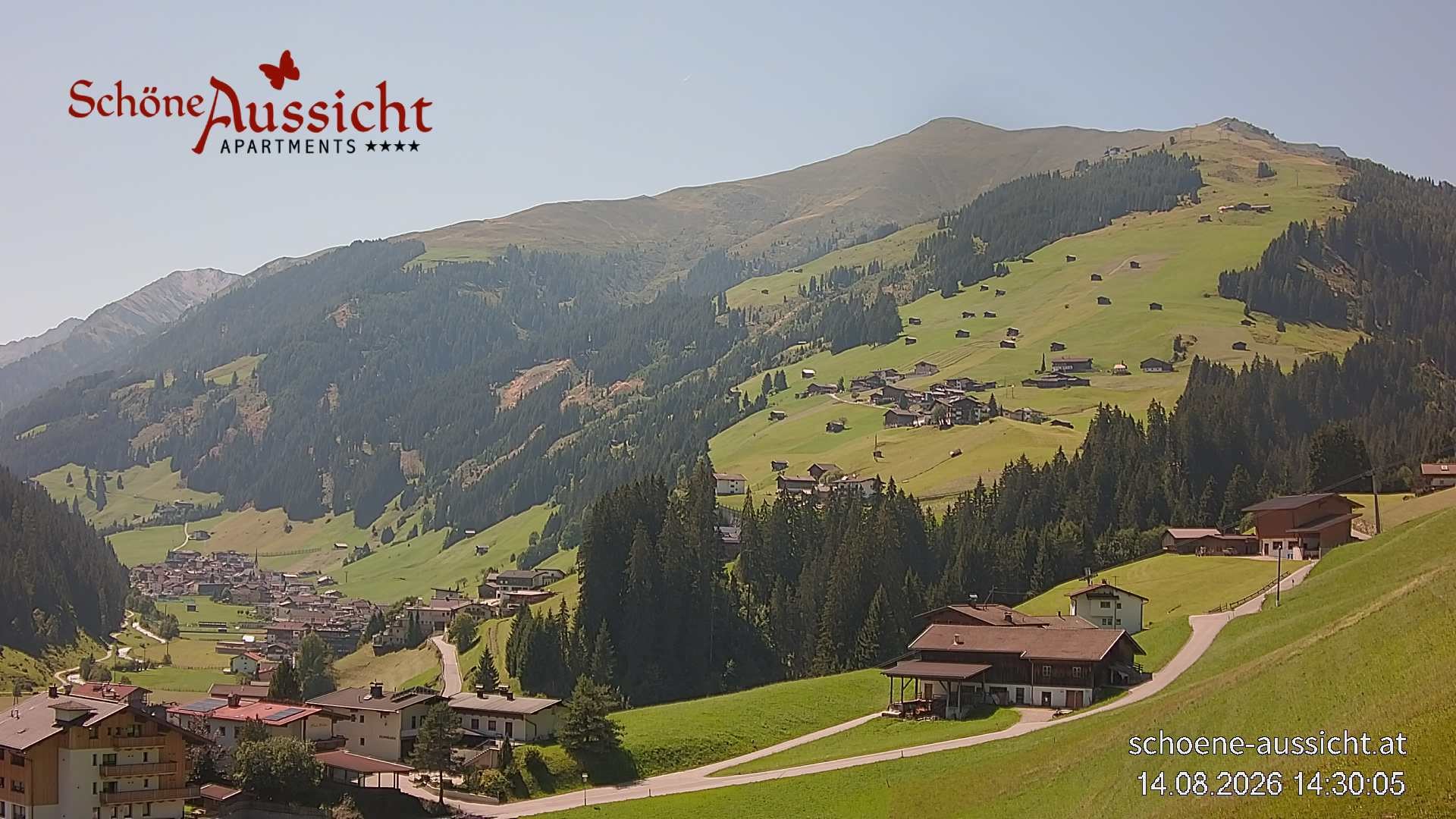 Archiv Foto Webcam Tux Lanersbach - Ausblick Appartements Schöne Aussicht
