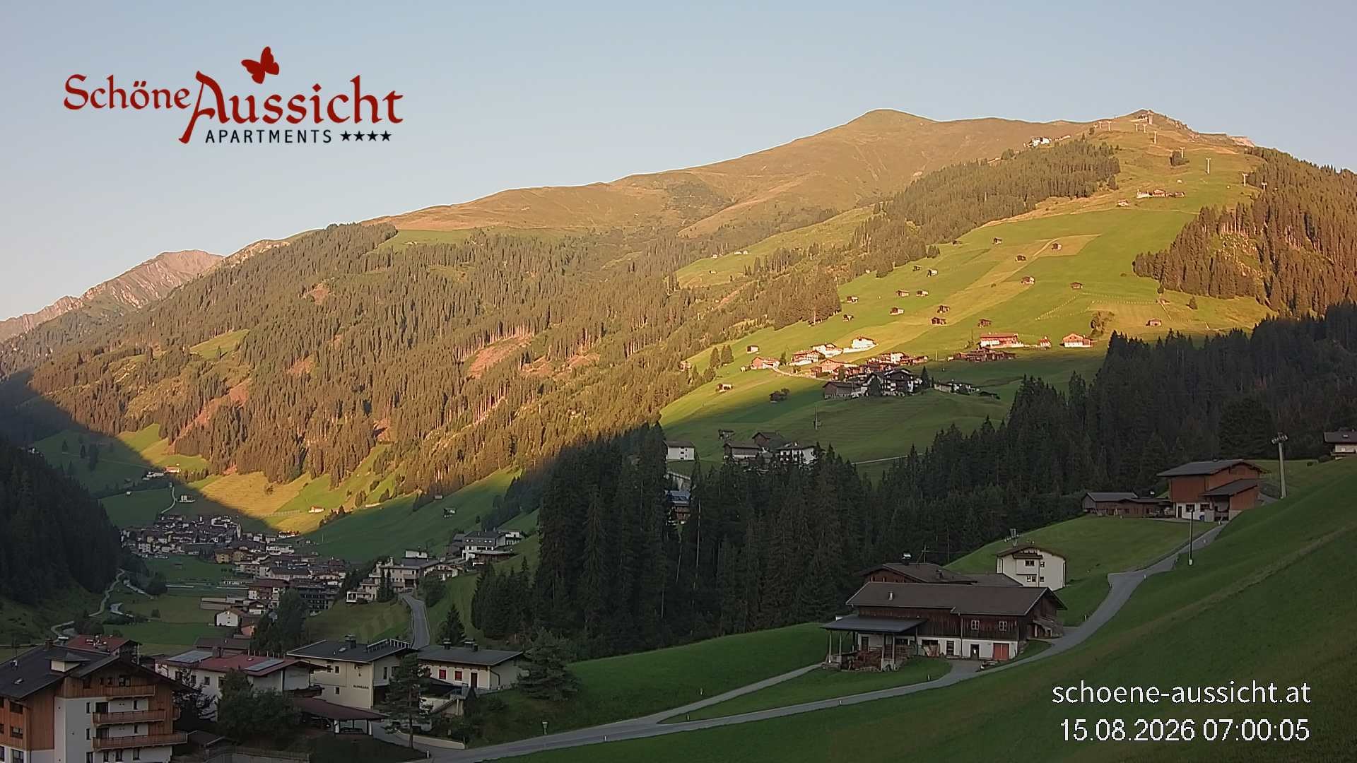 Archiv Foto Webcam Tux Lanersbach - Ausblick Appartements Schöne Aussicht