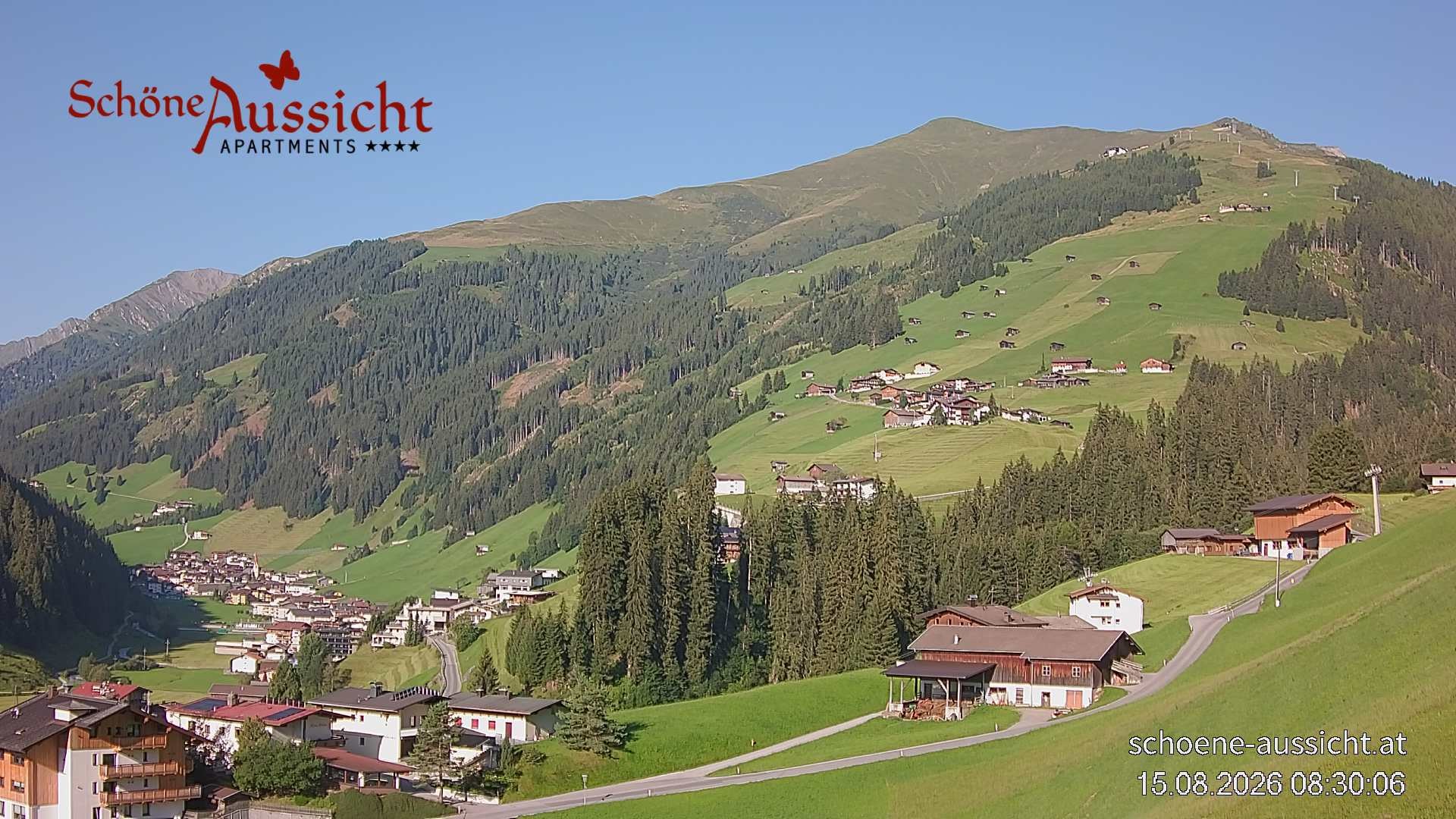 Archiv Foto Webcam Tux Lanersbach - Ausblick Appartements Schöne Aussicht