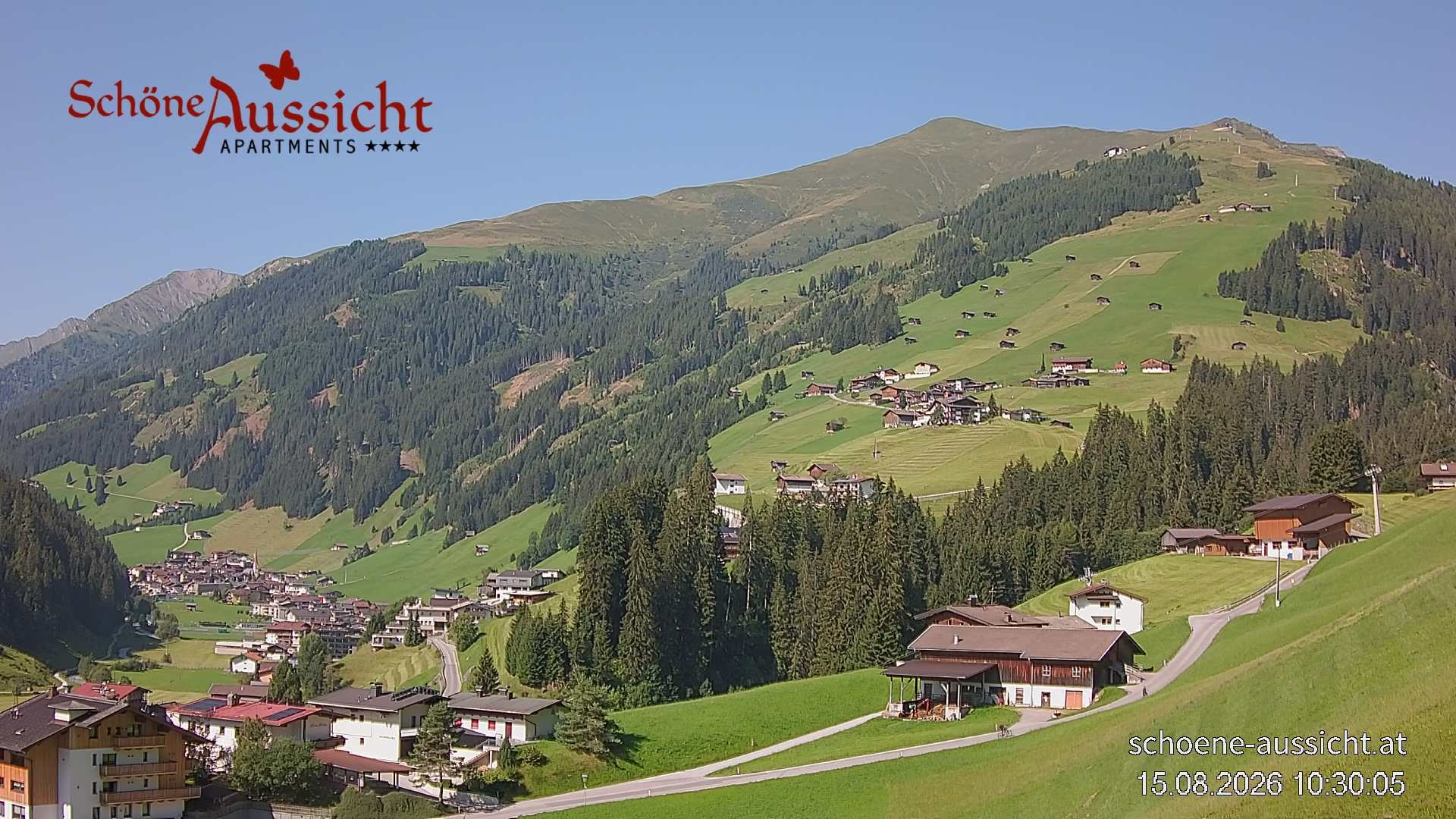 Archiv Foto Webcam Tux Lanersbach - Ausblick Appartements Schöne Aussicht