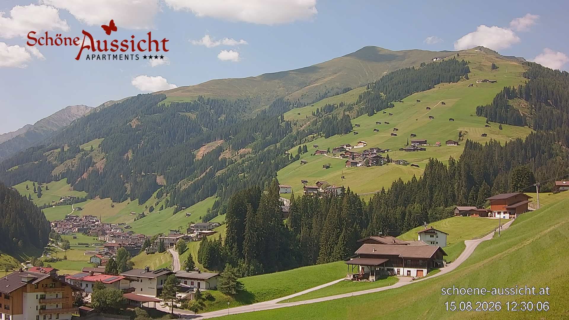 Archiv Foto Webcam Tux Lanersbach - Ausblick Appartements Schöne Aussicht