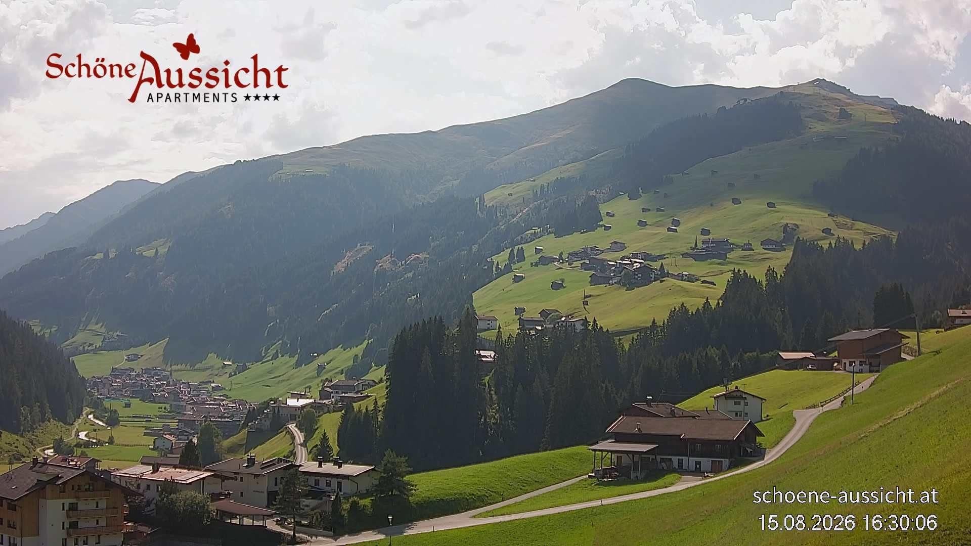 Archiv Foto Webcam Tux Lanersbach - Ausblick Appartements Schöne Aussicht