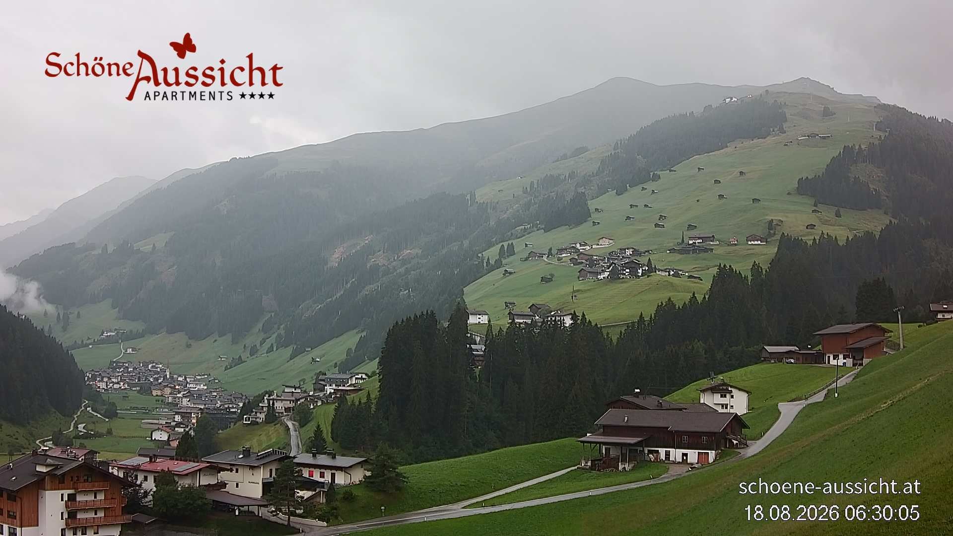 Archiv Foto Webcam Tux Lanersbach - Ausblick Appartements Schöne Aussicht
