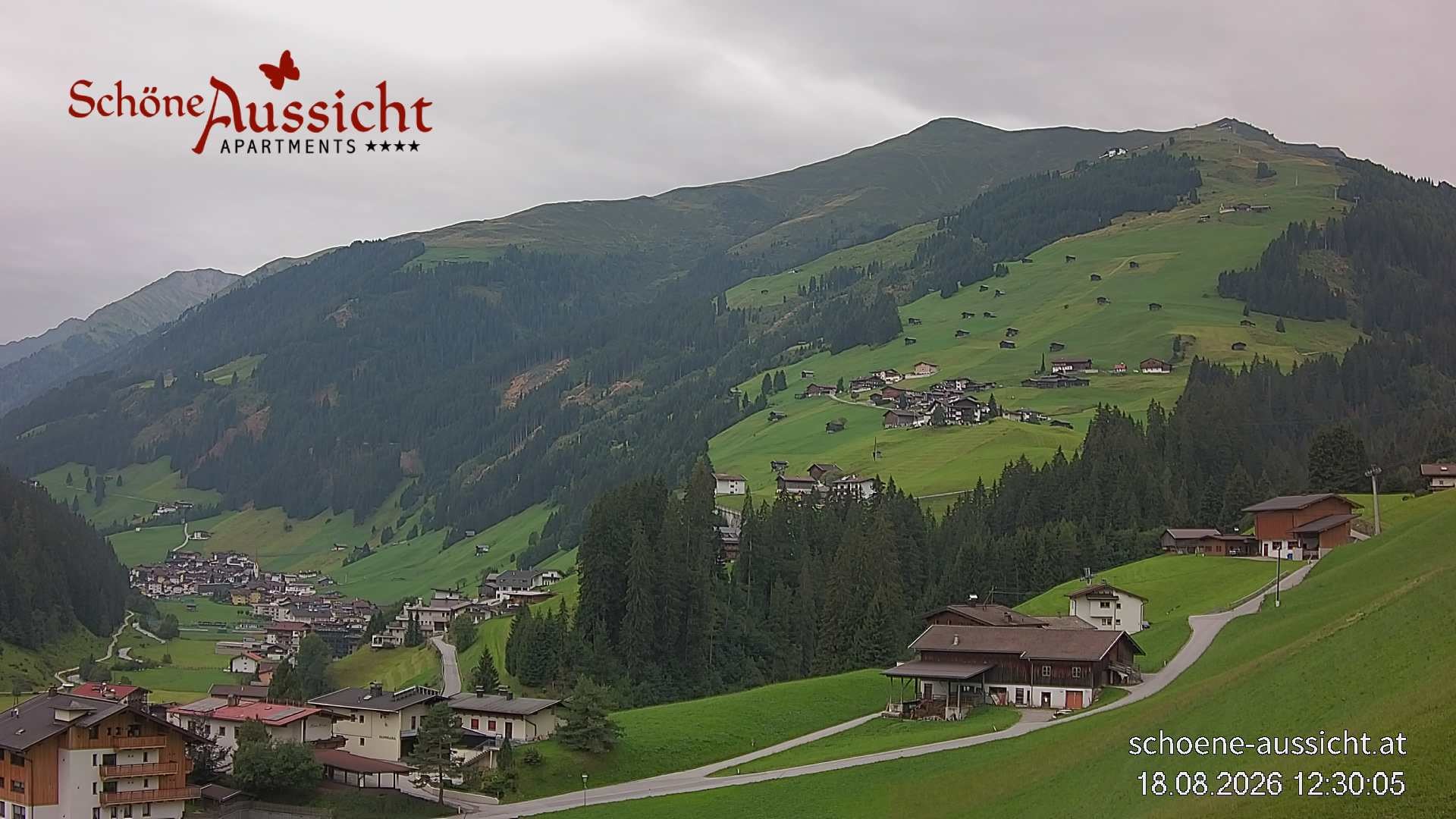 Archiv Foto Webcam Tux Lanersbach - Ausblick Appartements Schöne Aussicht