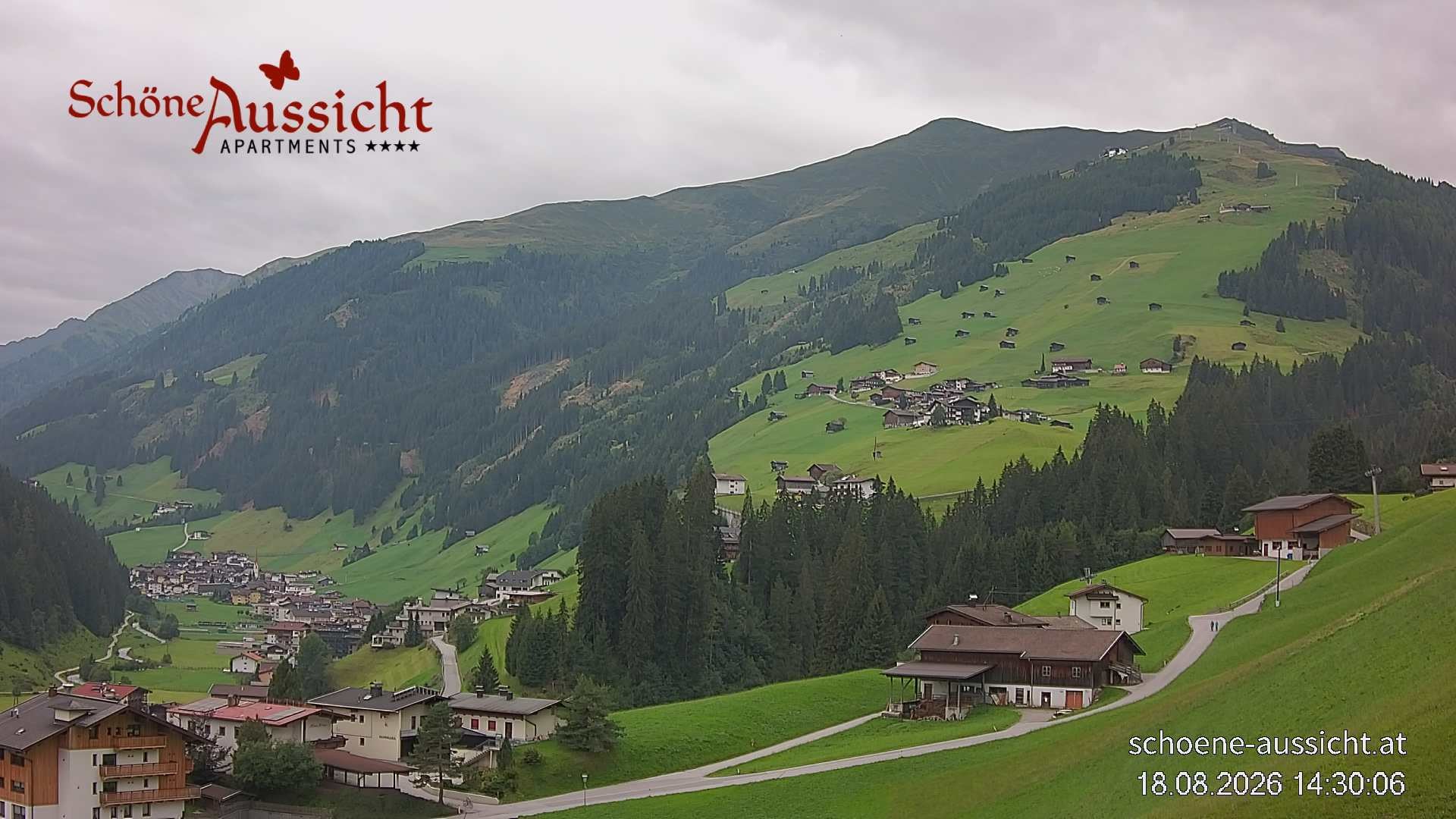 Archiv Foto Webcam Tux Lanersbach - Ausblick Appartements Schöne Aussicht