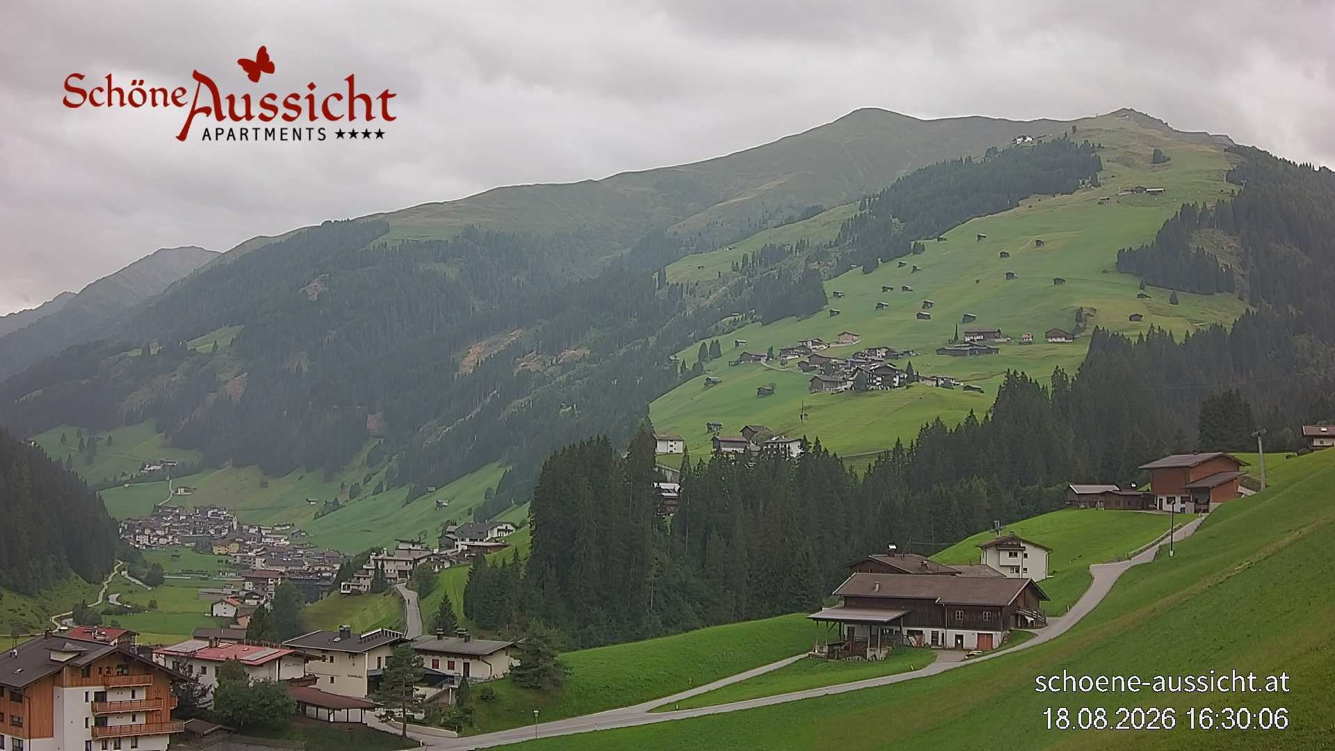 Archiv Foto Webcam Tux Lanersbach - Ausblick Appartements Schöne Aussicht