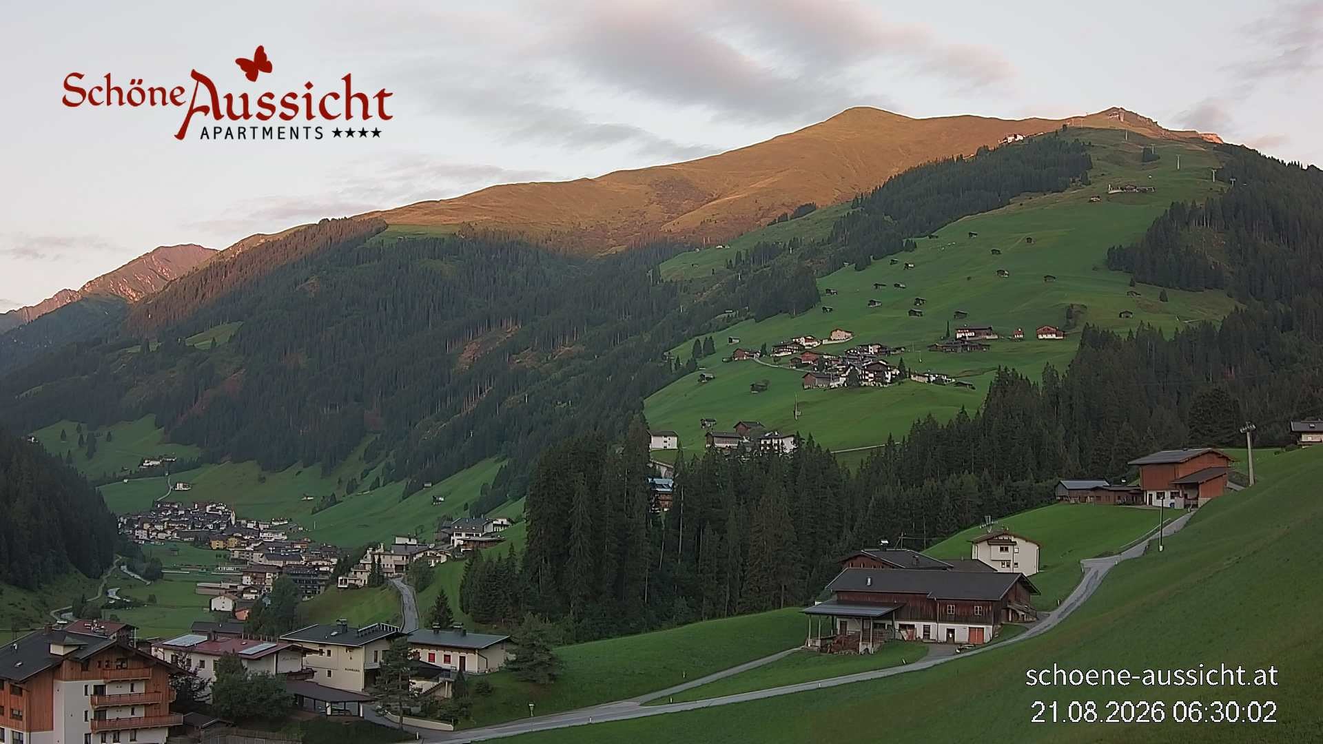Archiv Foto Webcam Tux Lanersbach - Ausblick Appartements Schöne Aussicht