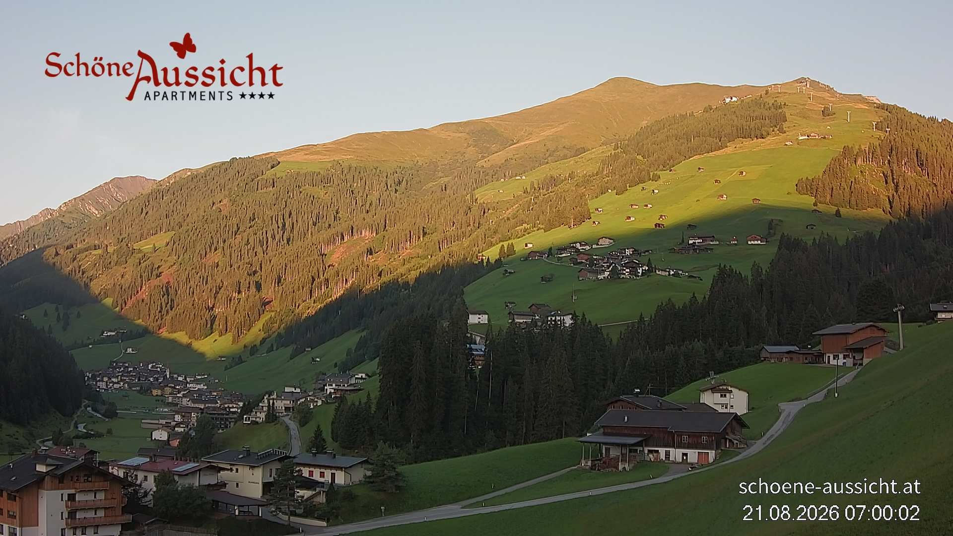 Archiv Foto Webcam Tux Lanersbach - Ausblick Appartements Schöne Aussicht