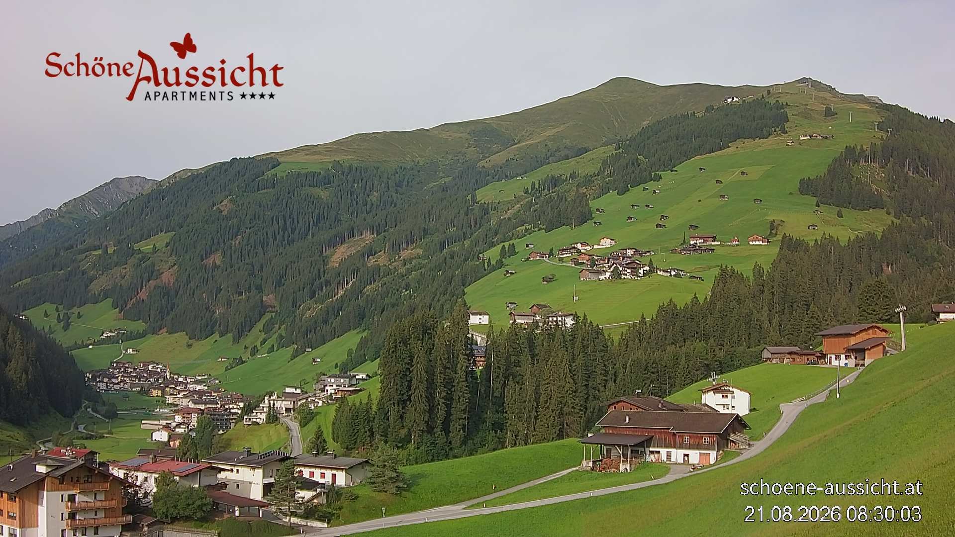 Archiv Foto Webcam Tux Lanersbach - Ausblick Appartements Schöne Aussicht