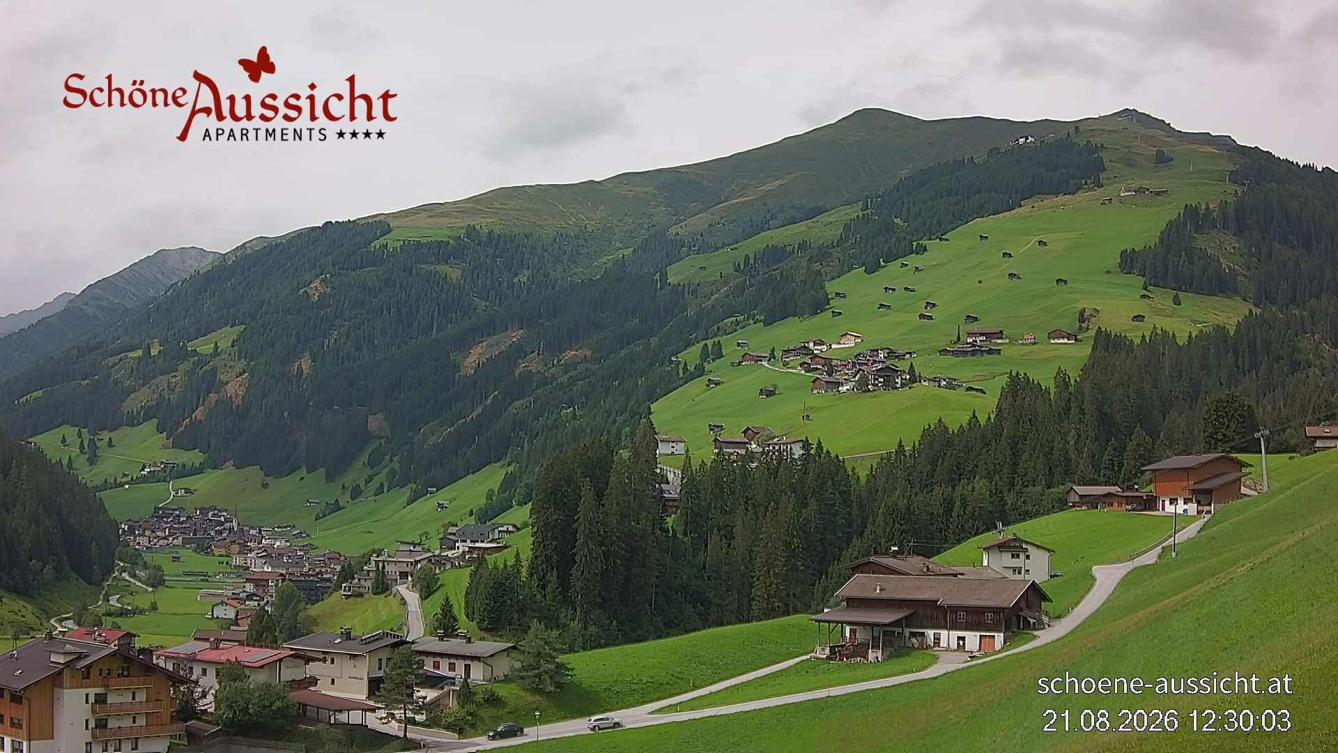 Archiv Foto Webcam Tux Lanersbach - Ausblick Appartements Schöne Aussicht