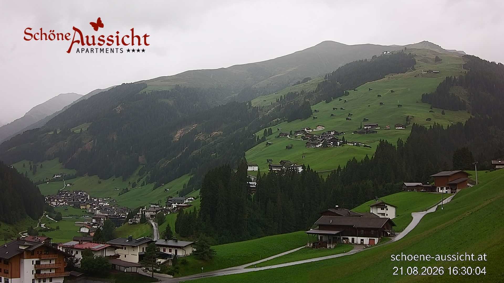 Archiv Foto Webcam Tux Lanersbach - Ausblick Appartements Schöne Aussicht