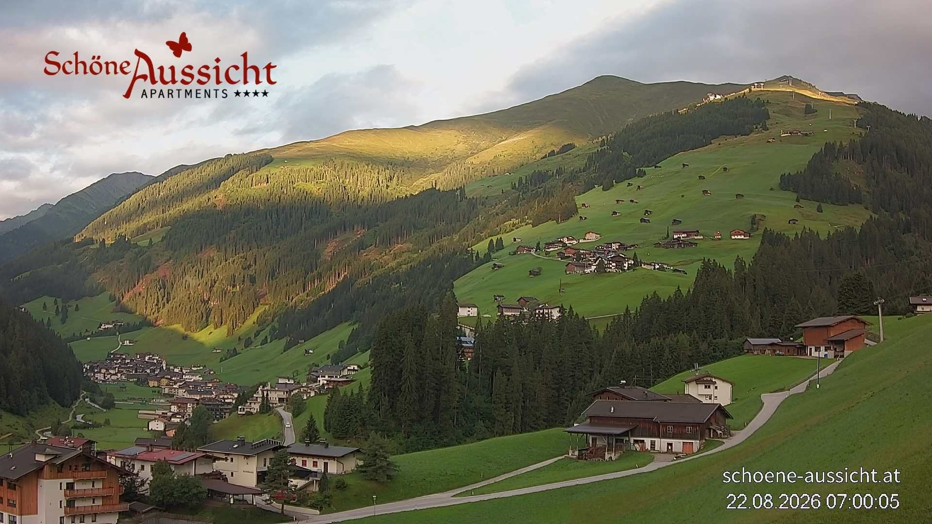 Archiv Foto Webcam Tux Lanersbach - Ausblick Appartements Schöne Aussicht