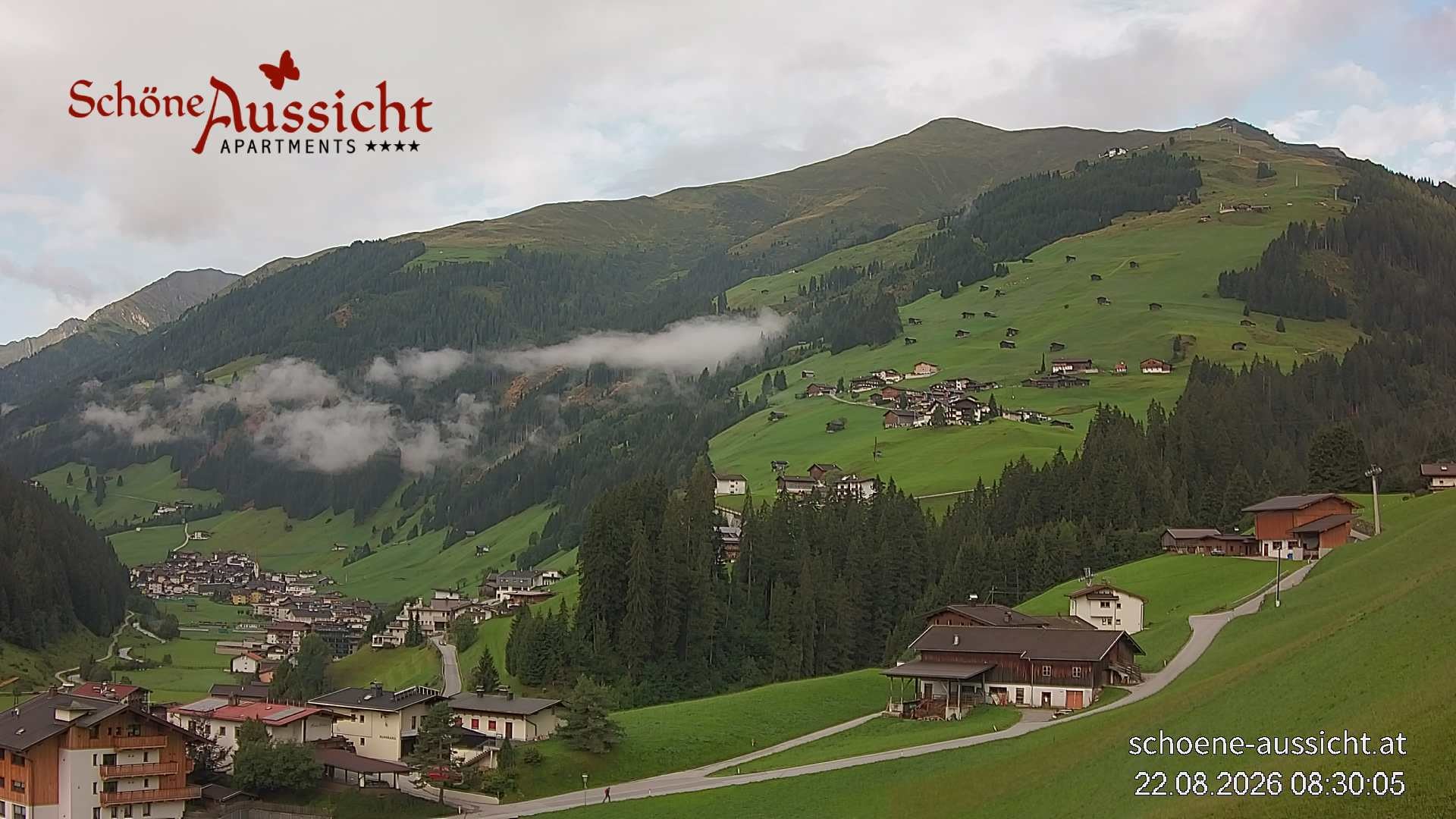 Archiv Foto Webcam Tux Lanersbach - Ausblick Appartements Schöne Aussicht