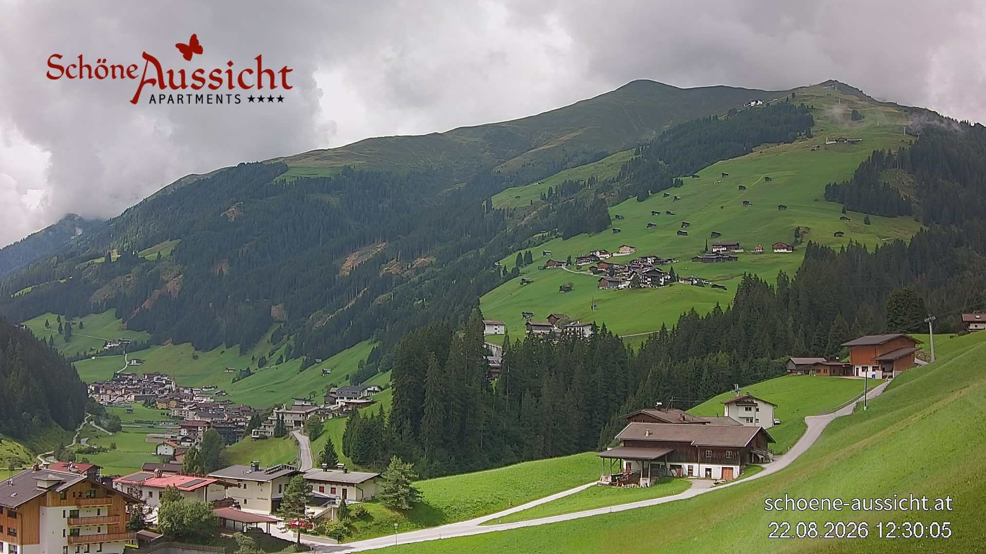 Archiv Foto Webcam Tux Lanersbach - Ausblick Appartements Schöne Aussicht