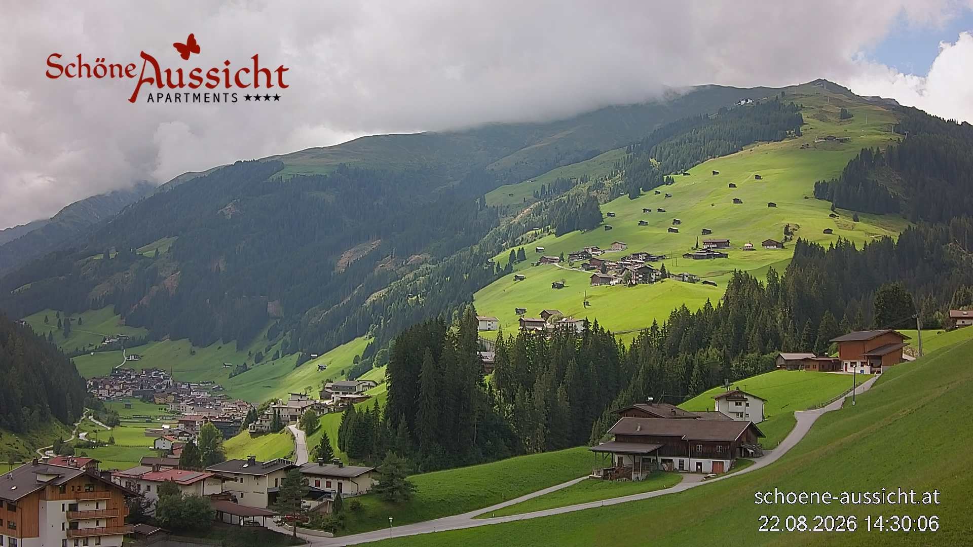 Archiv Foto Webcam Tux Lanersbach - Ausblick Appartements Schöne Aussicht