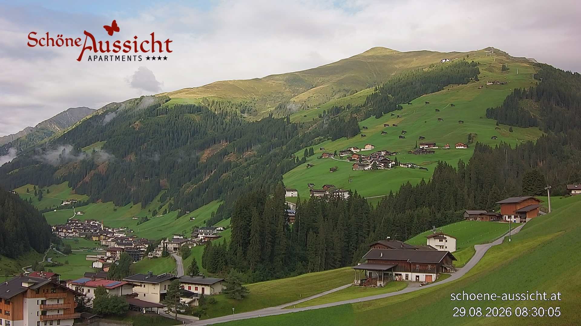 Archiv Foto Webcam Tux Lanersbach - Ausblick Appartements Schöne Aussicht