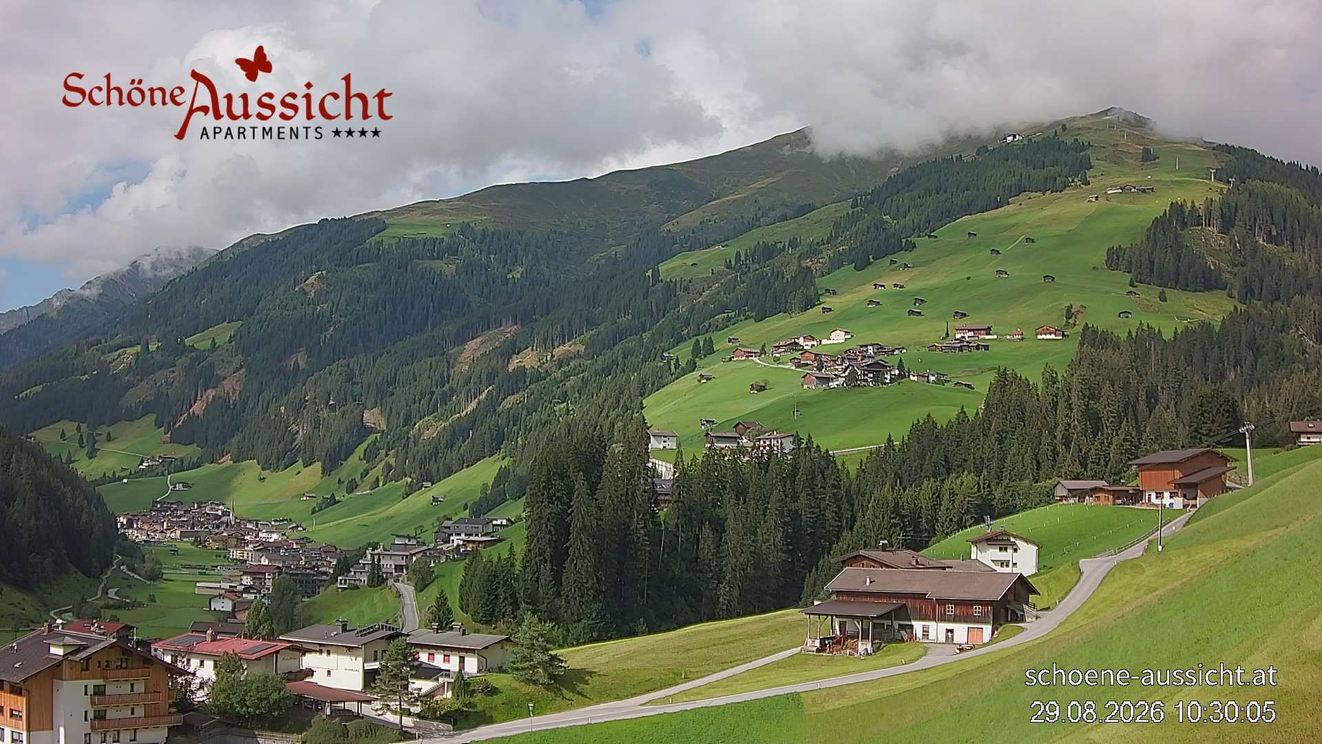 Archiv Foto Webcam Tux Lanersbach - Ausblick Appartements Schöne Aussicht