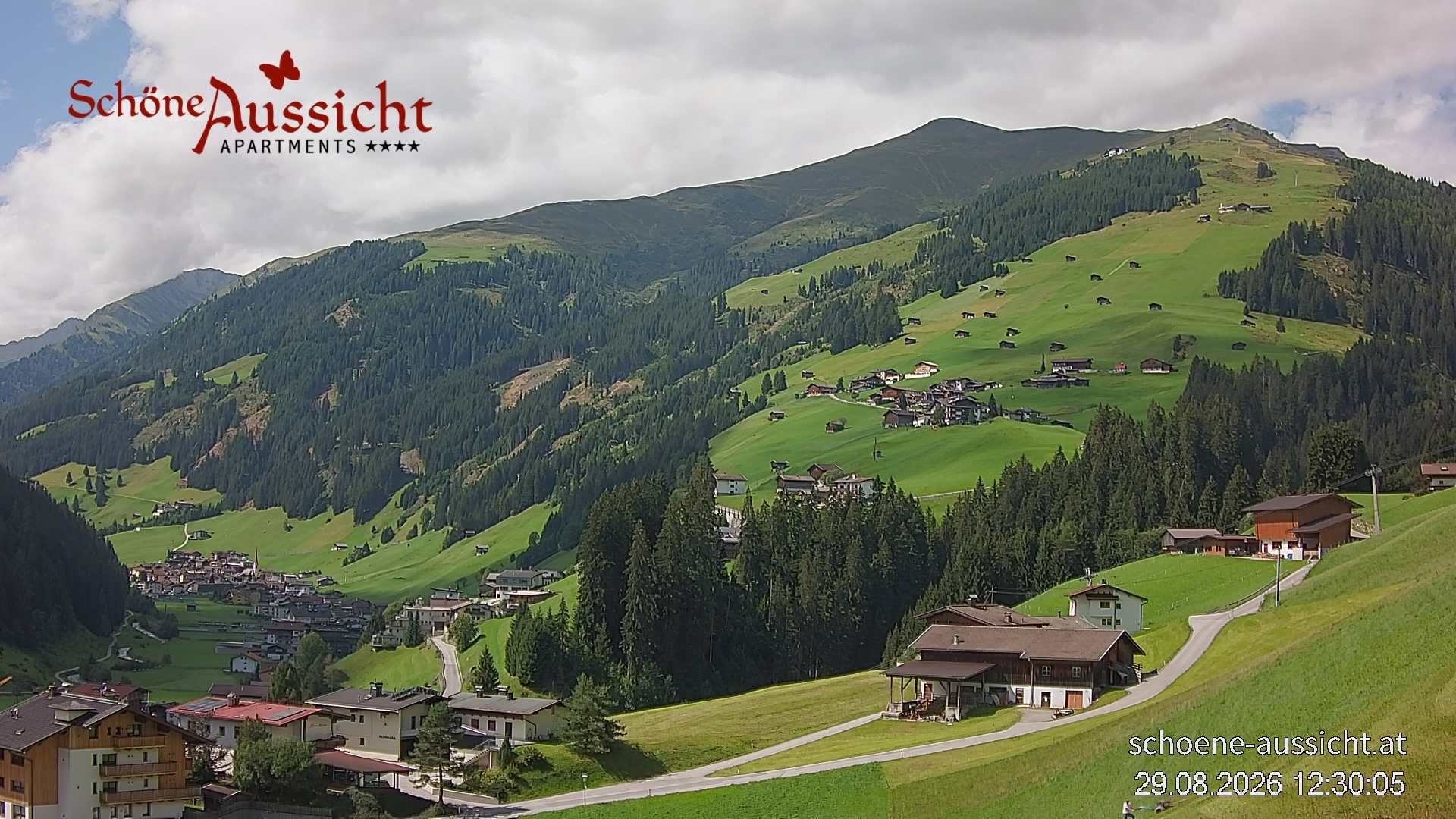 Archiv Foto Webcam Tux Lanersbach - Ausblick Appartements Schöne Aussicht