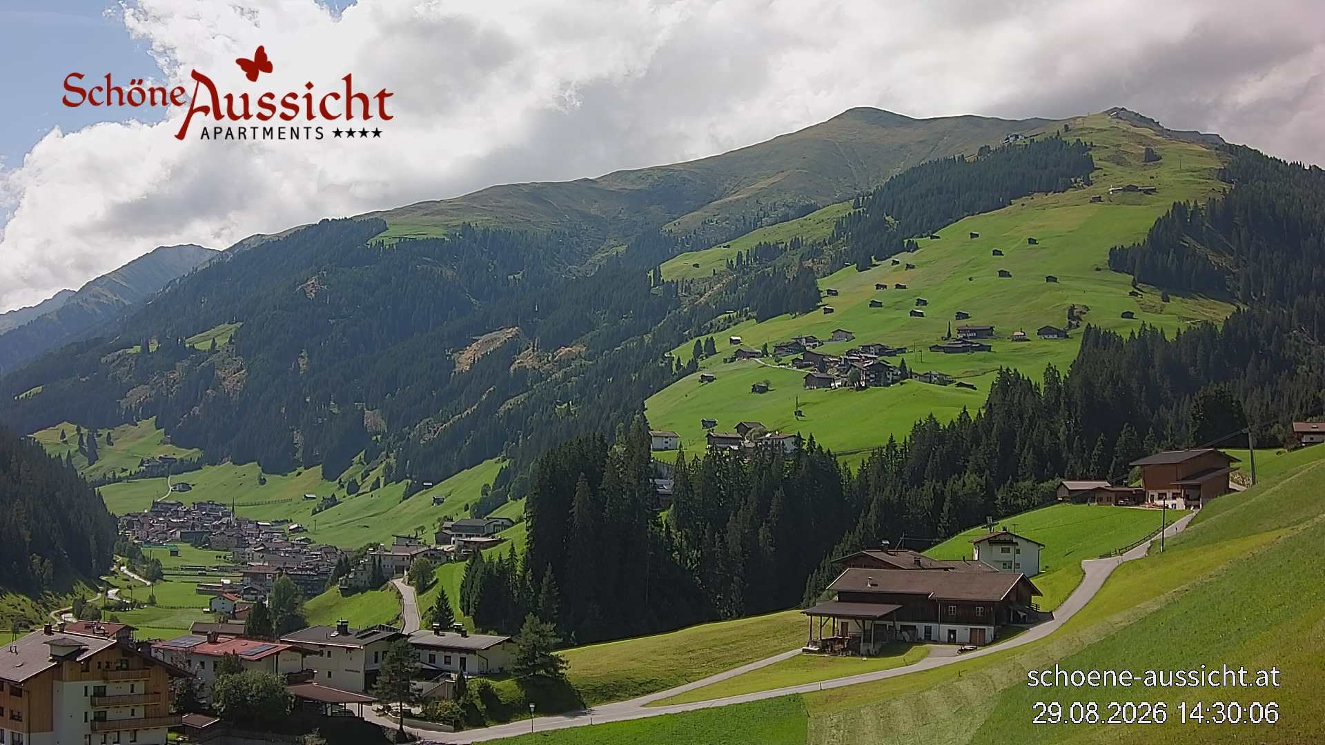 Archiv Foto Webcam Tux Lanersbach - Ausblick Appartements Schöne Aussicht