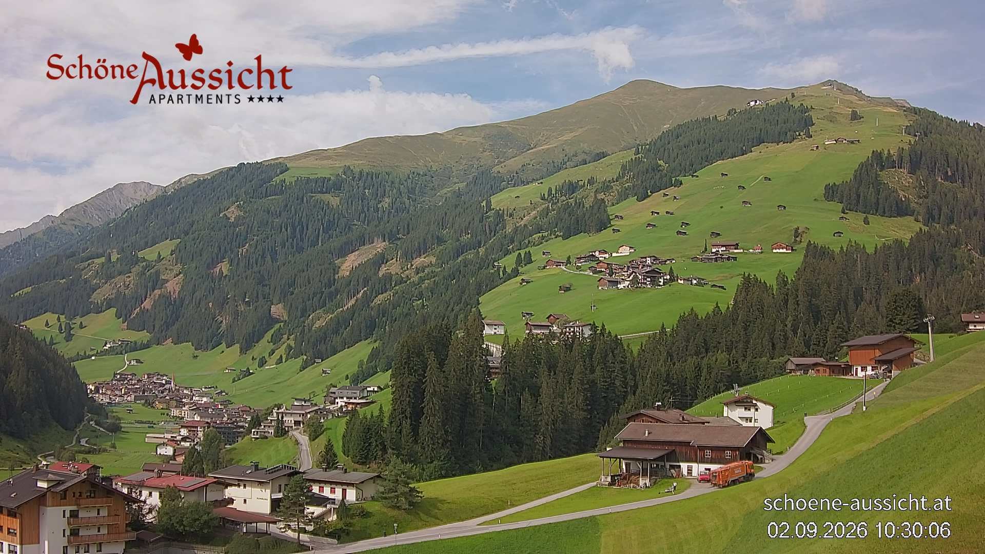 Archiv Foto Webcam Tux Lanersbach - Ausblick Appartements Schöne Aussicht