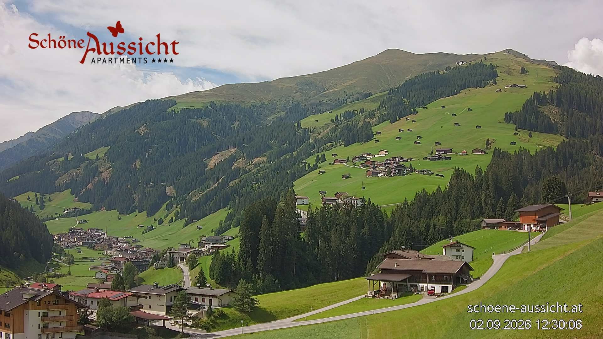 Archiv Foto Webcam Tux Lanersbach - Ausblick Appartements Schöne Aussicht