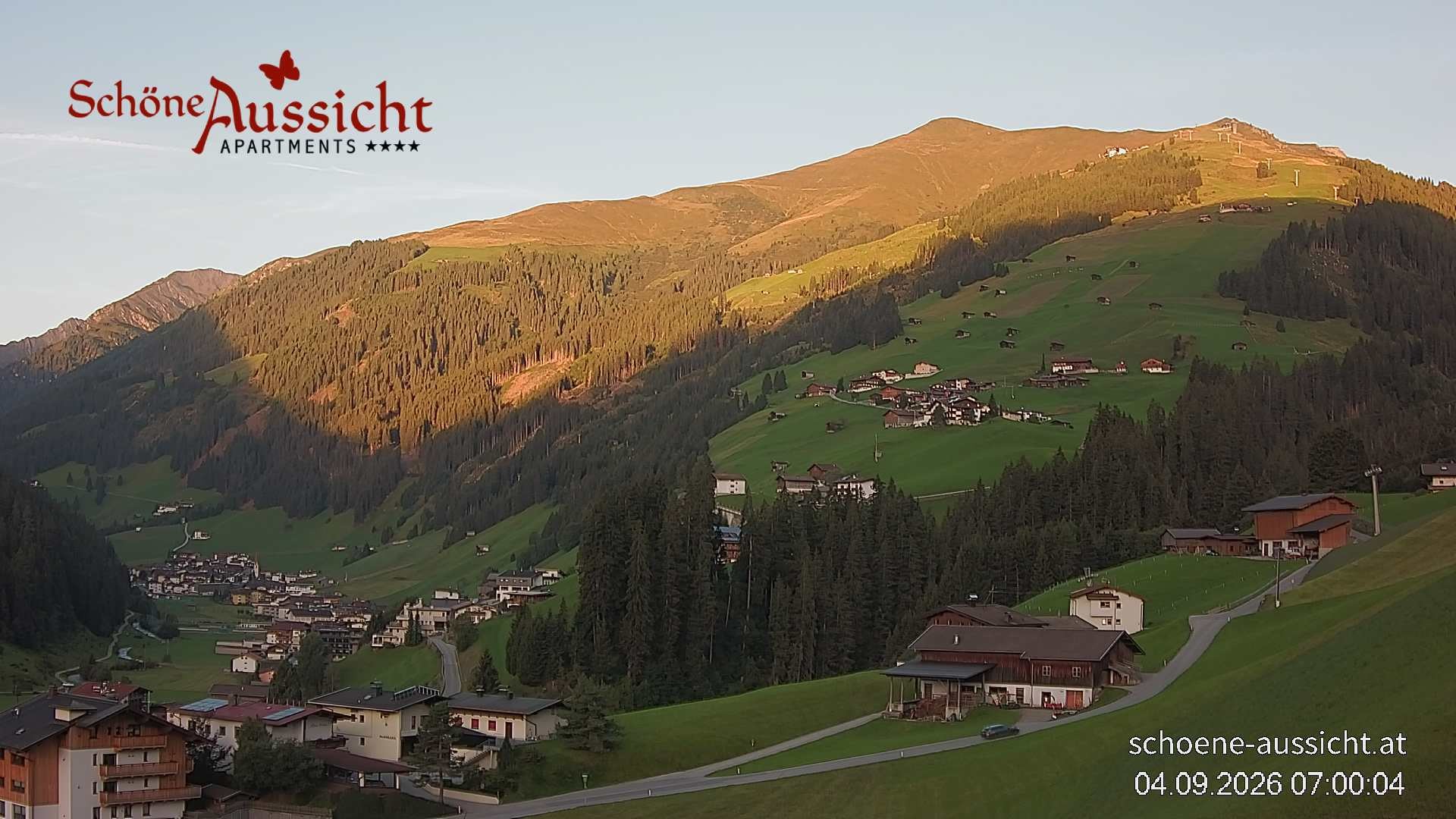 Archiv Foto Webcam Tux Lanersbach - Ausblick Appartements Schöne Aussicht