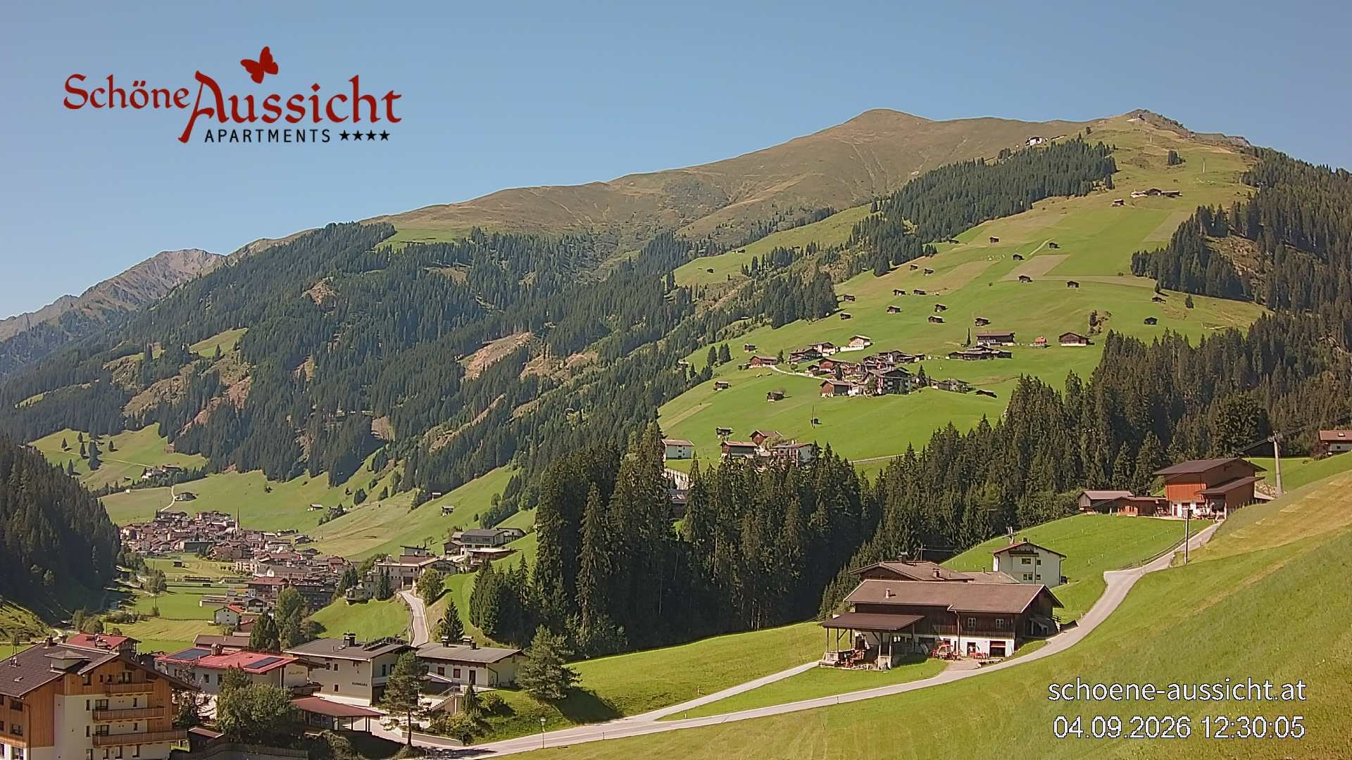 Archiv Foto Webcam Tux Lanersbach - Ausblick Appartements Schöne Aussicht