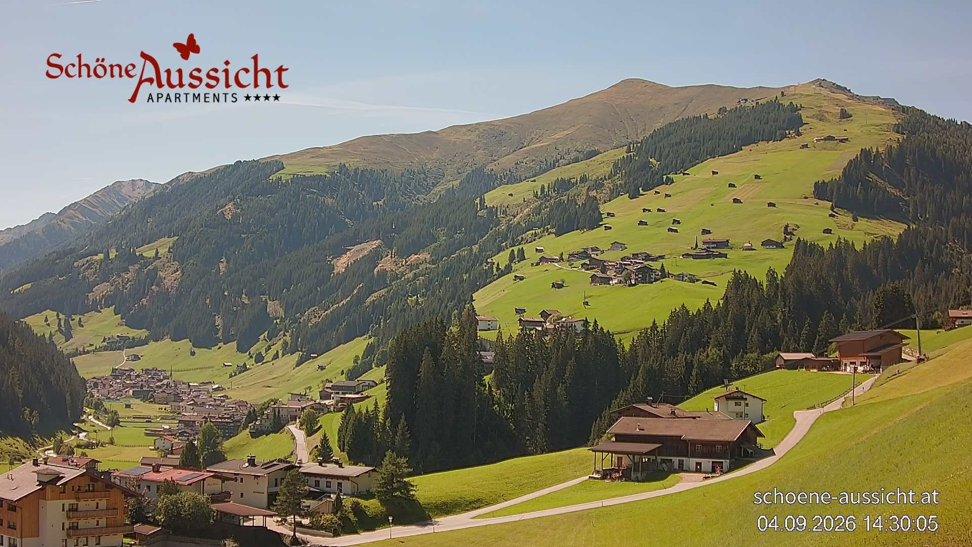 Archiv Foto Webcam Tux Lanersbach - Ausblick Appartements Schöne Aussicht