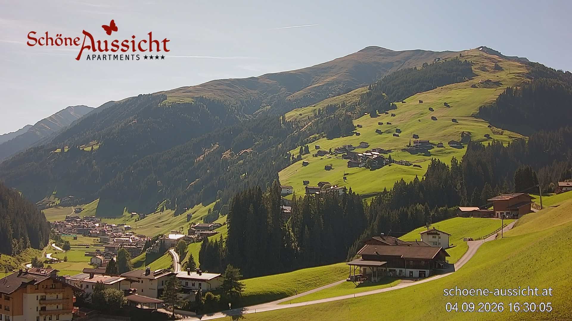 Archiv Foto Webcam Tux Lanersbach - Ausblick Appartements Schöne Aussicht