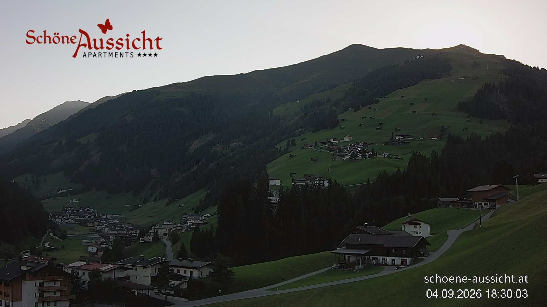 Archiv Foto Webcam Tux Lanersbach - Ausblick Appartements Schöne Aussicht