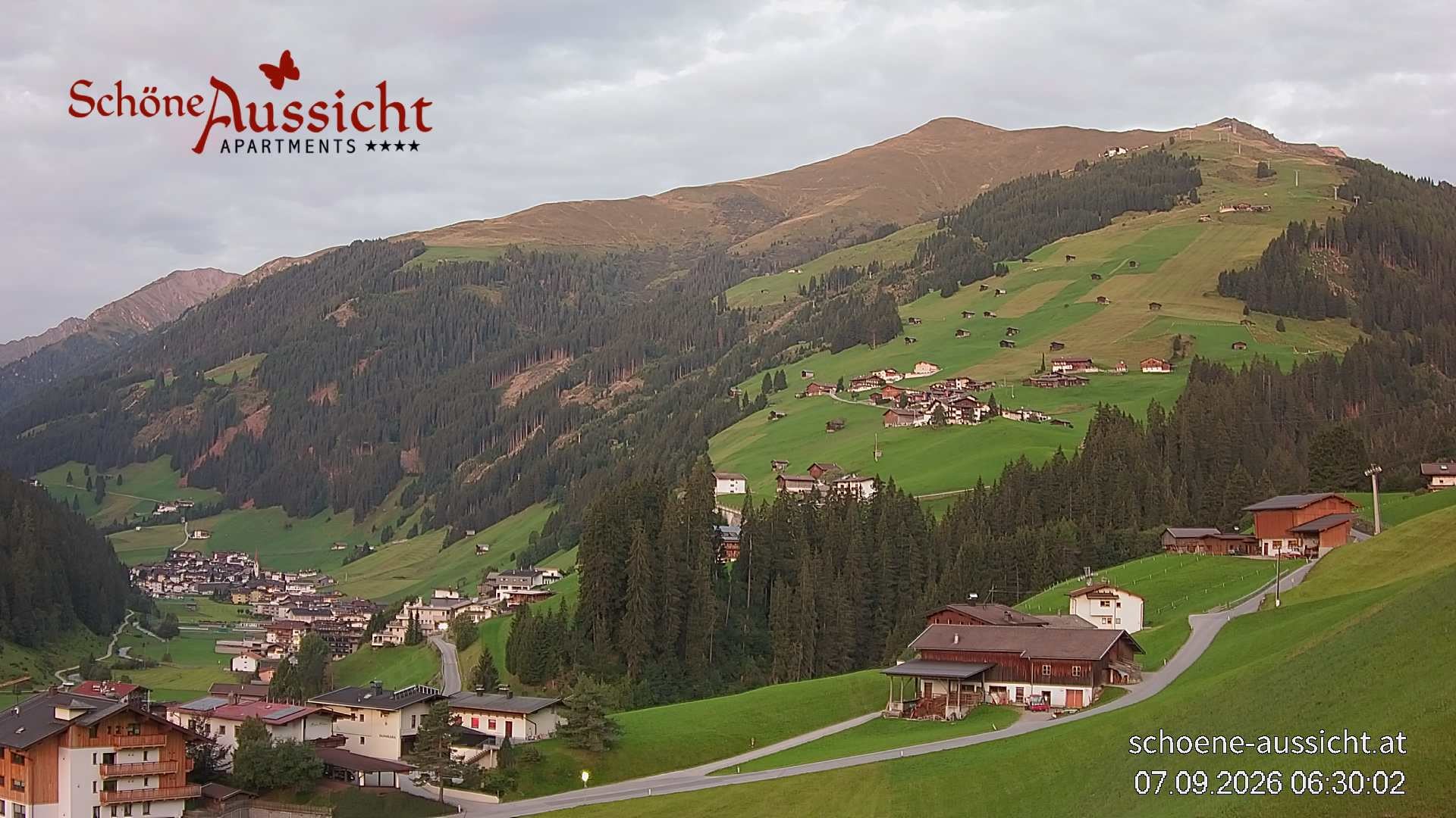 Archiv Foto Webcam Tux Lanersbach - Ausblick Appartements Schöne Aussicht