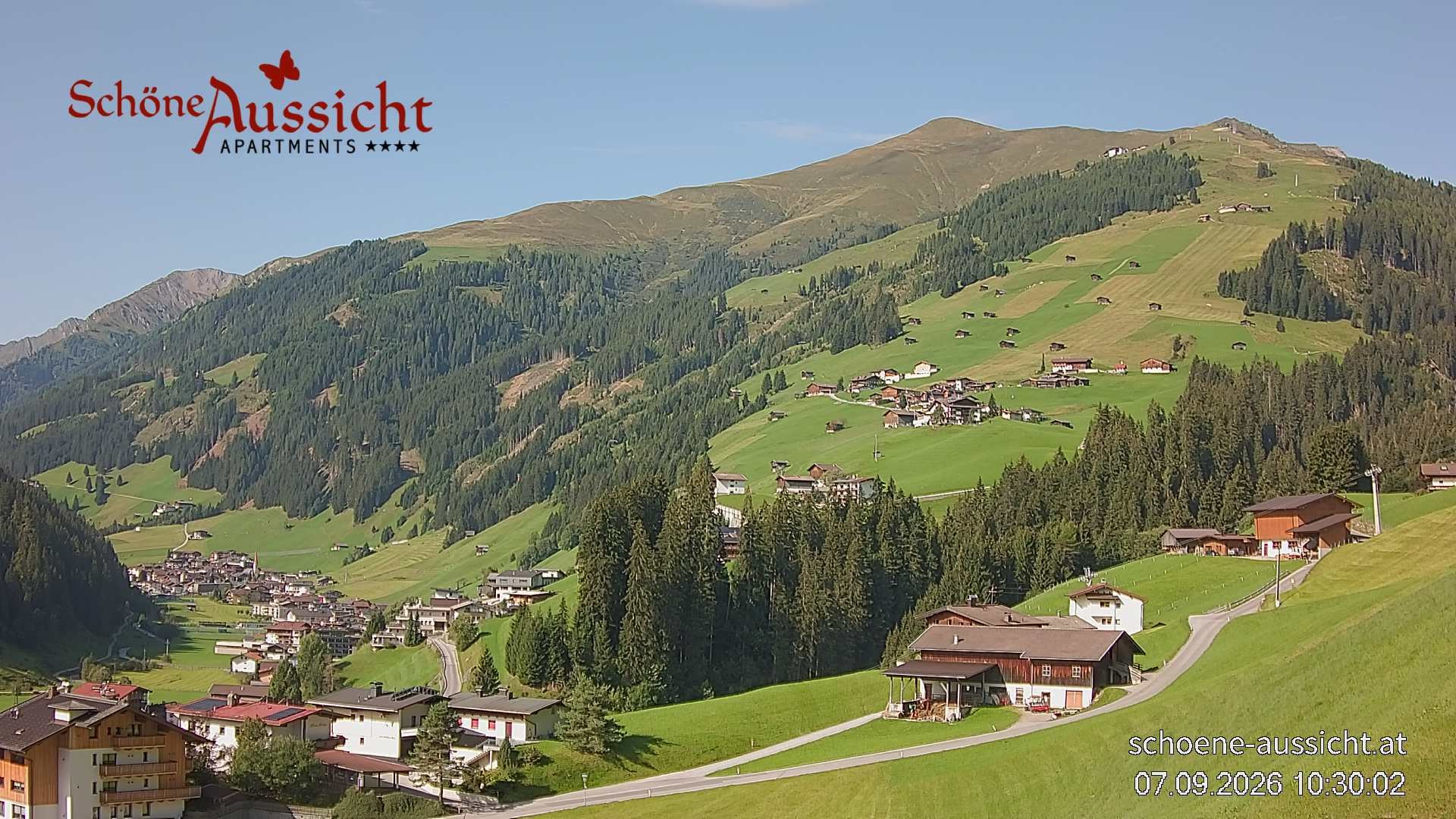 Archiv Foto Webcam Tux Lanersbach - Ausblick Appartements Schöne Aussicht